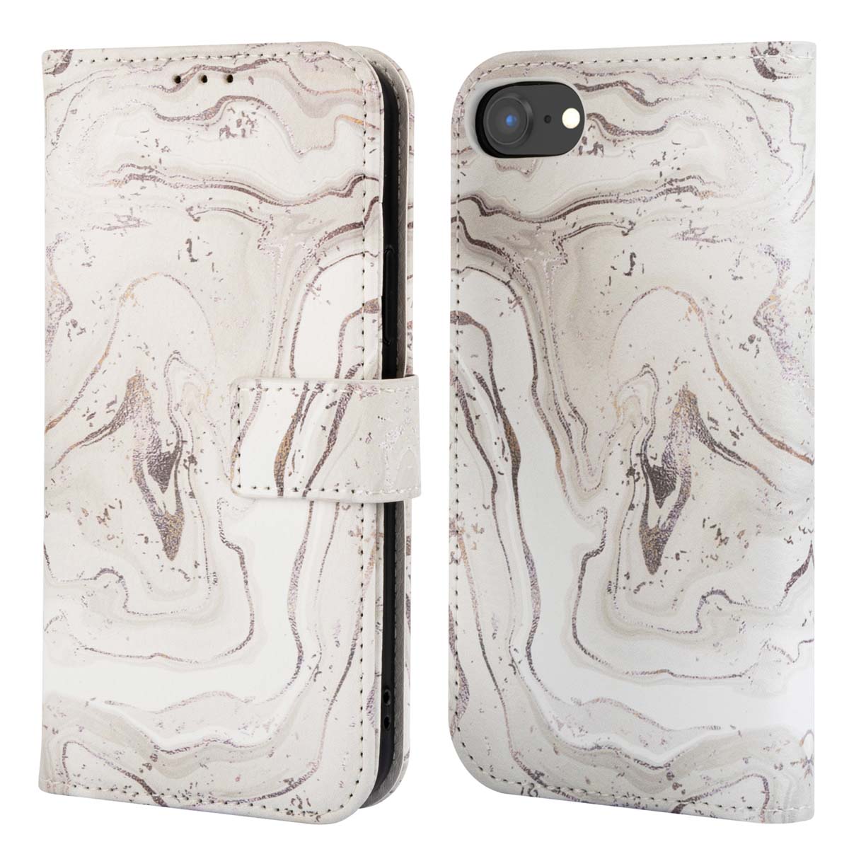 imoshion Design Klapphülle für das Apple iPhone 17e / 16e - Sandy Marble