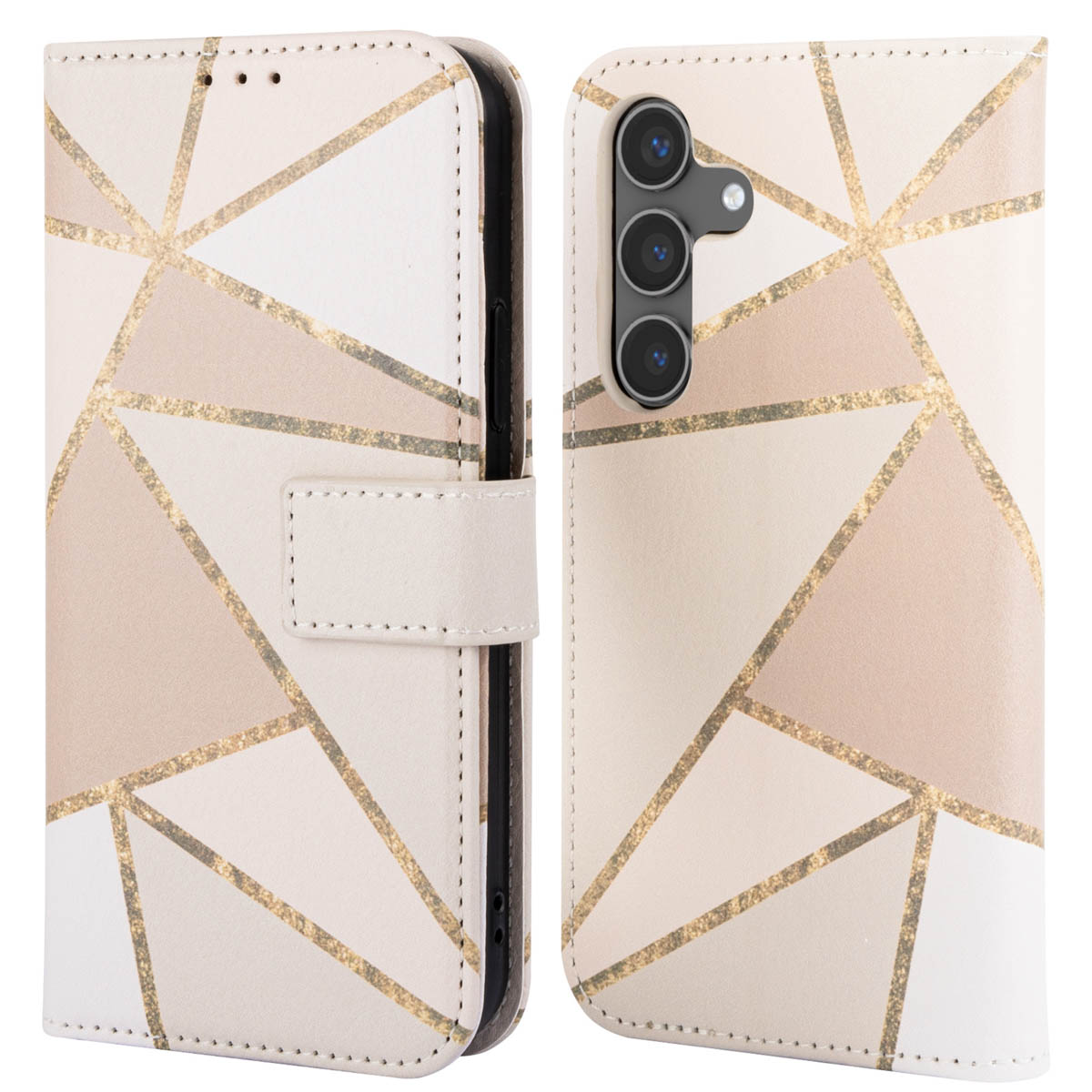imoshion Design Klapphülle für das Samsung Galaxy S24 - Beige Graphic