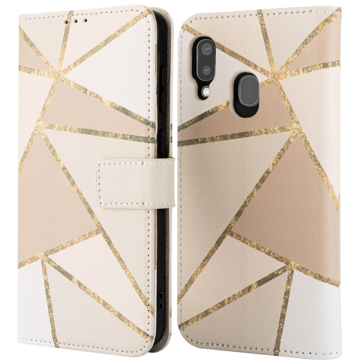imoshion Design Klapphülle für das Samsung Galaxy A20e - Beige Graphic