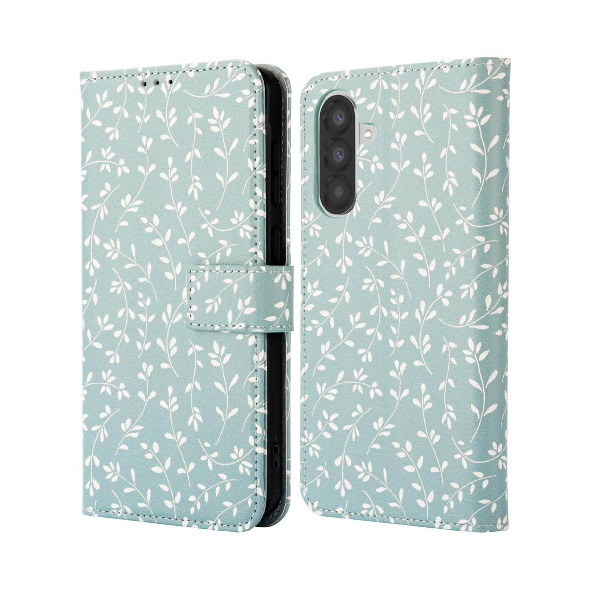 imoshion Design Klapphülle für das Samsung Galaxy A26 - Smoke Green Flowers