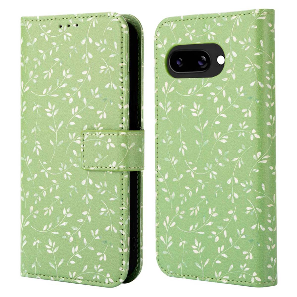 imoshion Design Klapphülle für das Google Pixel 9A - Green Flowers