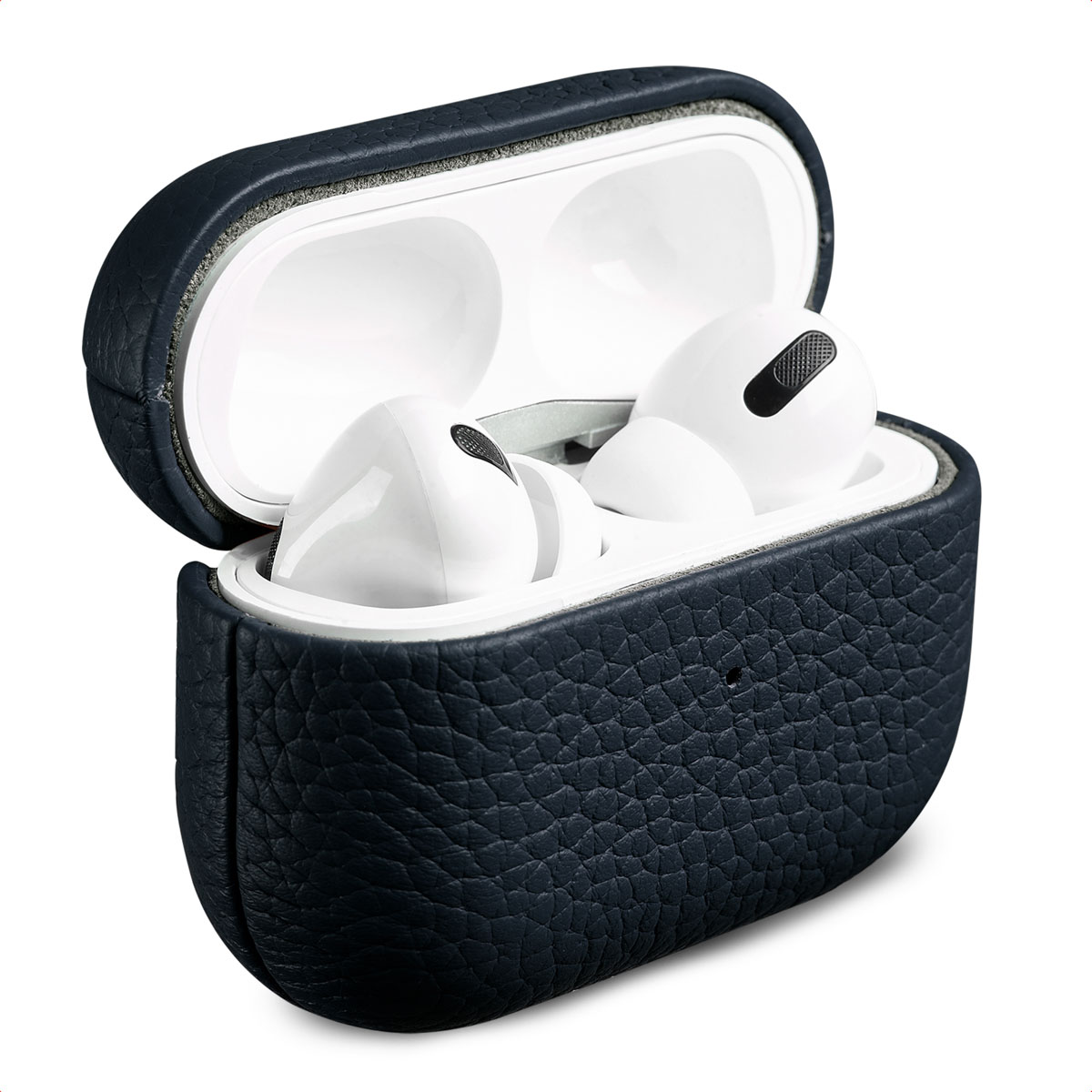 Accezz Echtleder Case für das Apple Airpods Pro - Dunkelblau