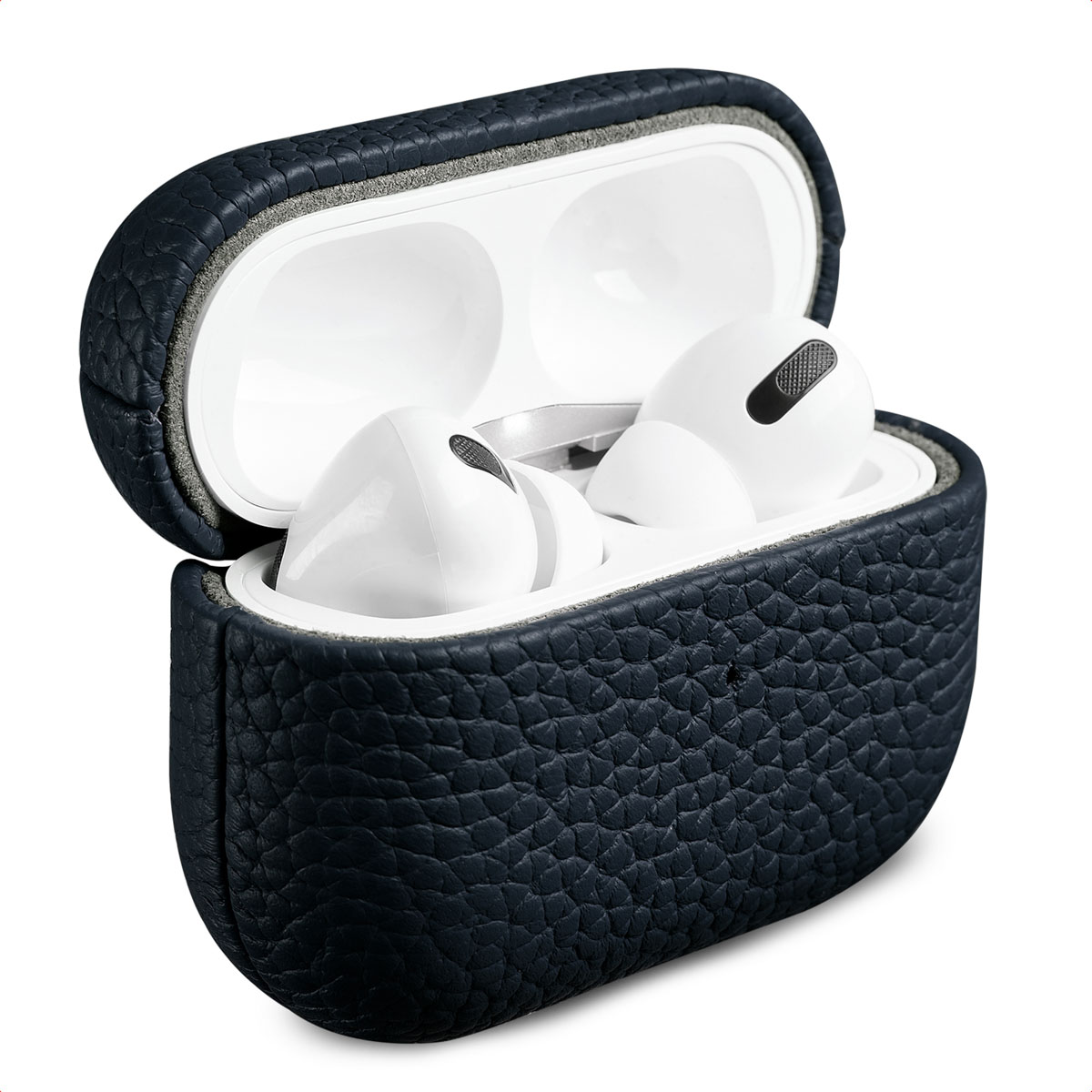 Accezz Echtleder Case für das Apple AirPods Pro 2 - Dunkelblau