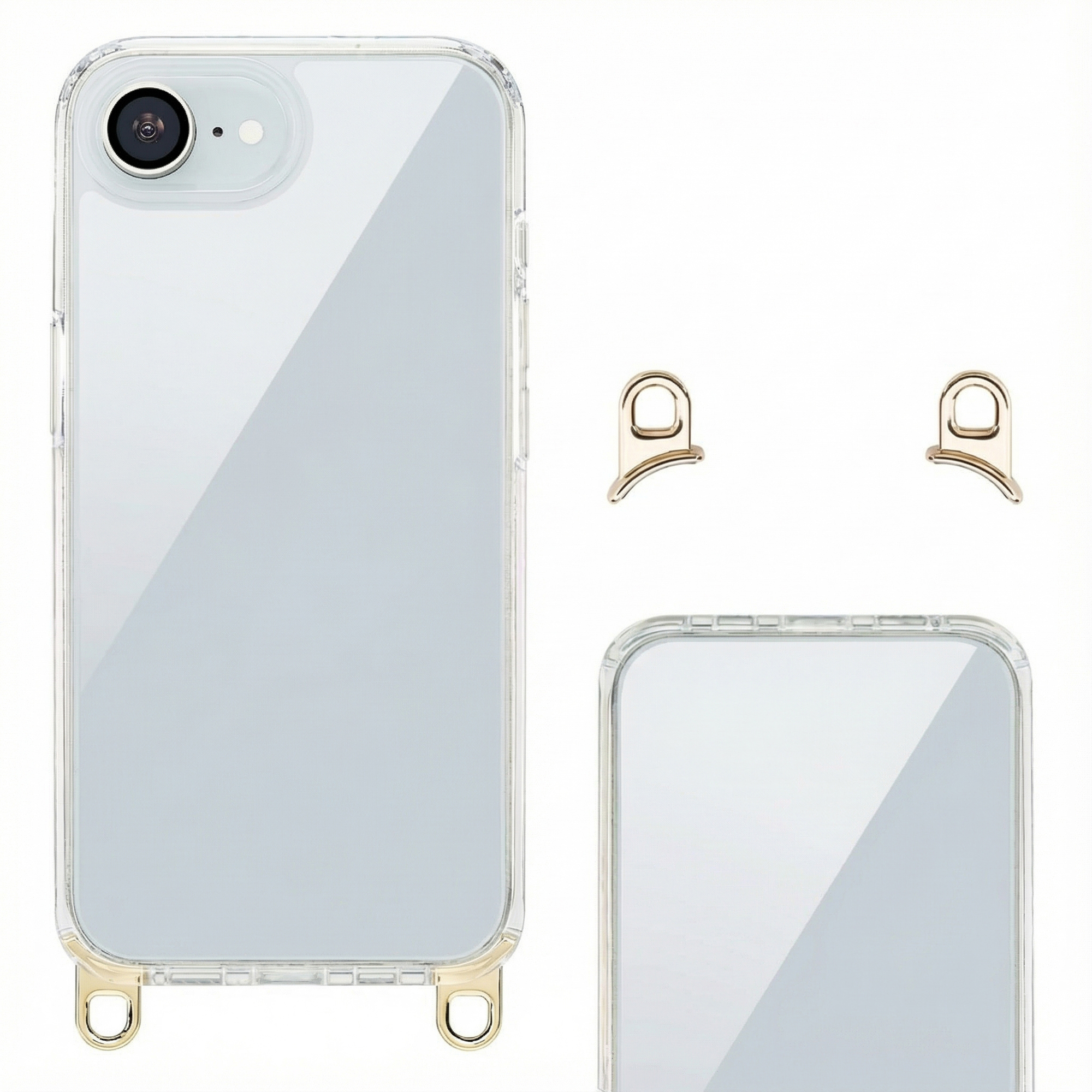 Selencia Backcover mit abnehmbaren Haken für das Apple iPhone 17e / 16e - Transparent