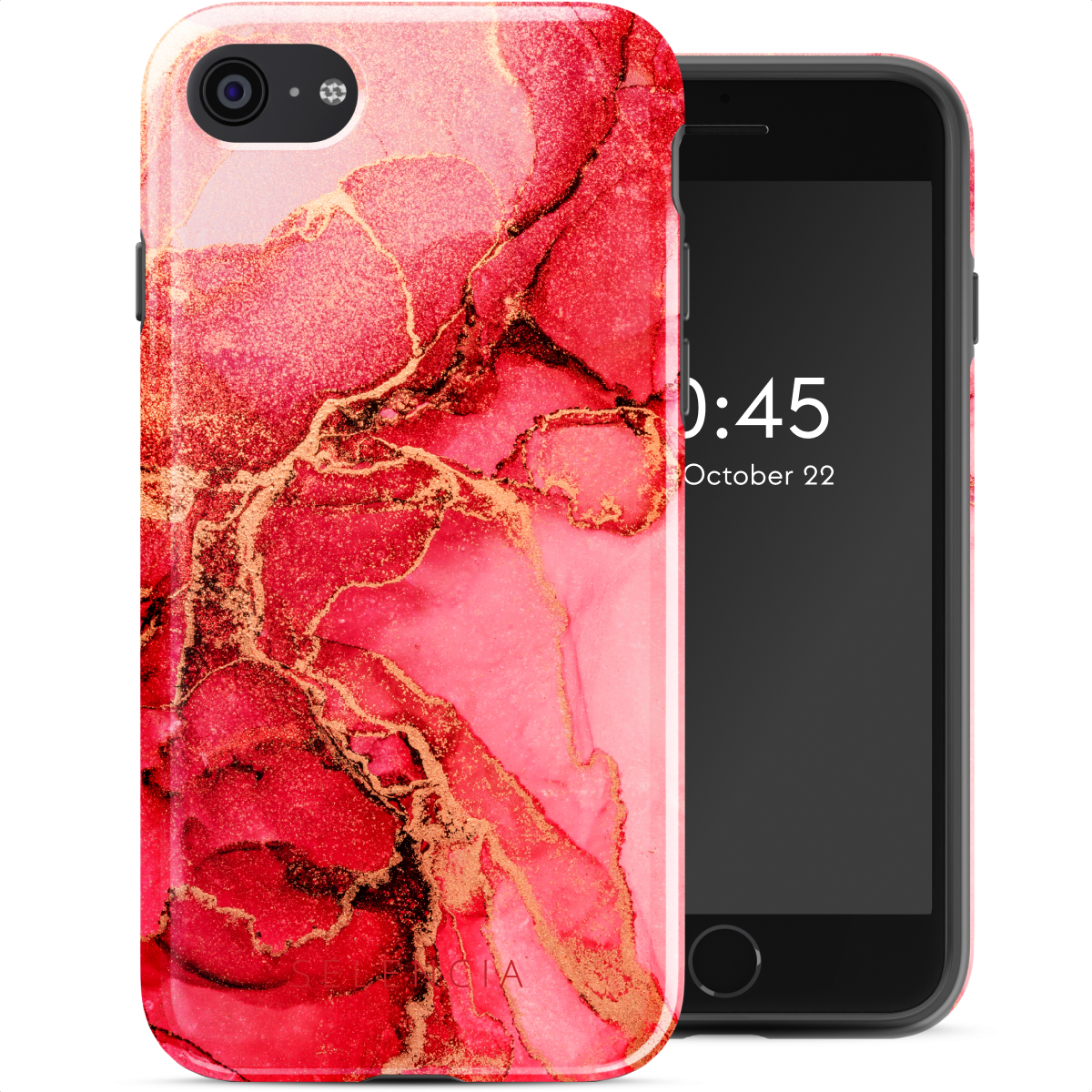 Selencia Vivid Back Cover für das Apple iPhone SE (2022 / 2020) / 8 / 7 - Rosy Marble