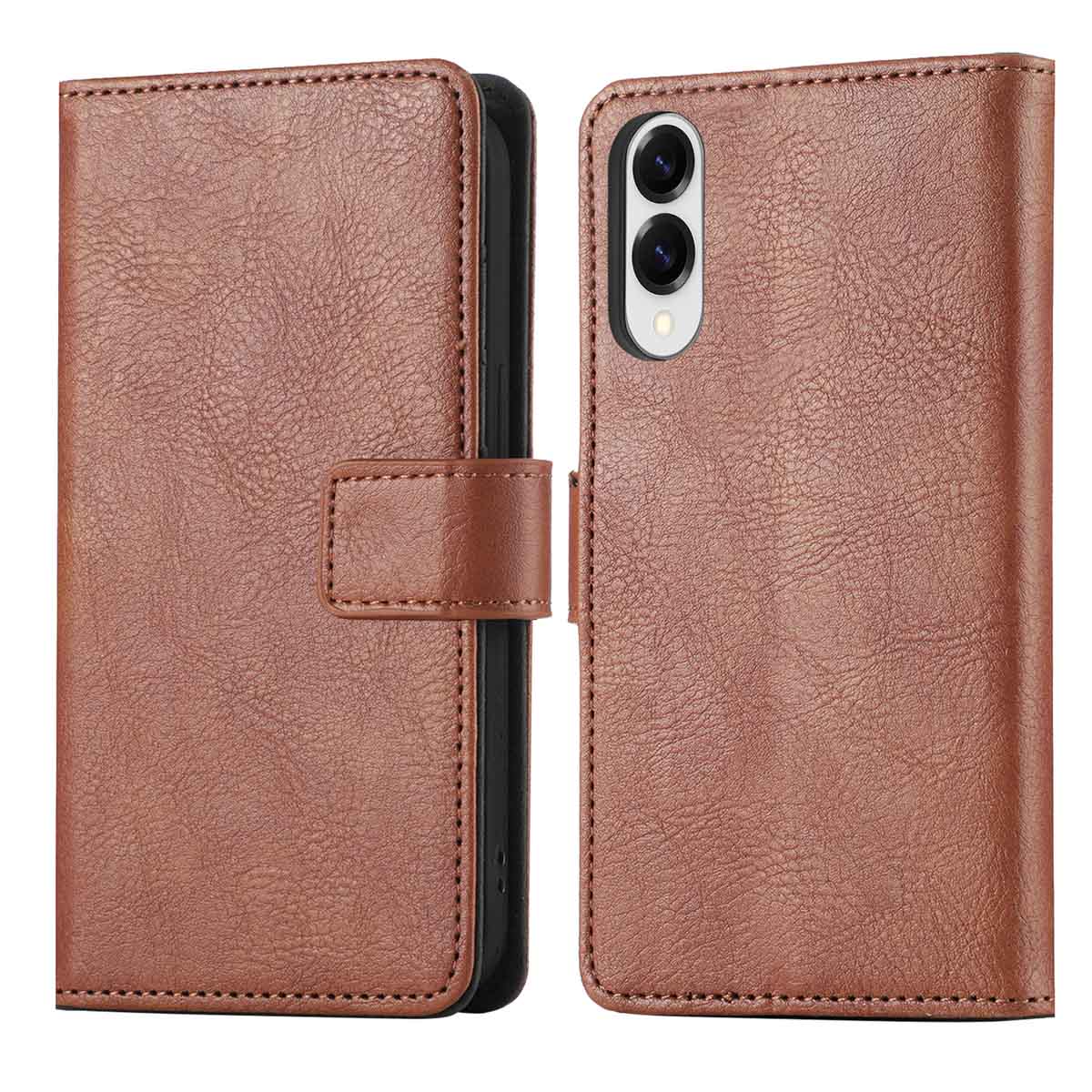 imoshion Luxuriöse Klapphülle für das Samsung Galaxy S25 Edge - Braun