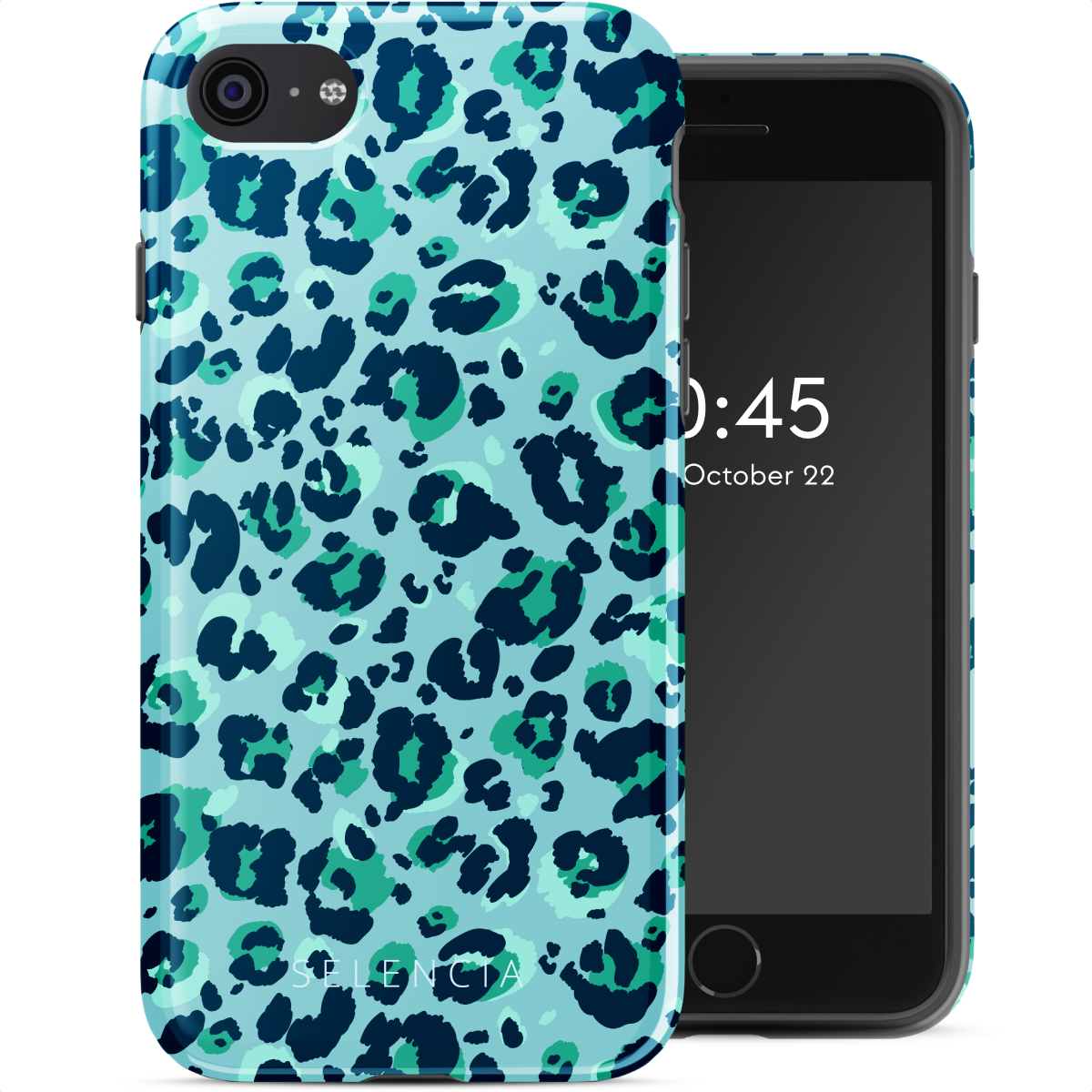 Selencia Vivid Back Cover für das Apple iPhone SE (2022 / 2020) / 8 / 7 - Wild Spots Light Blue