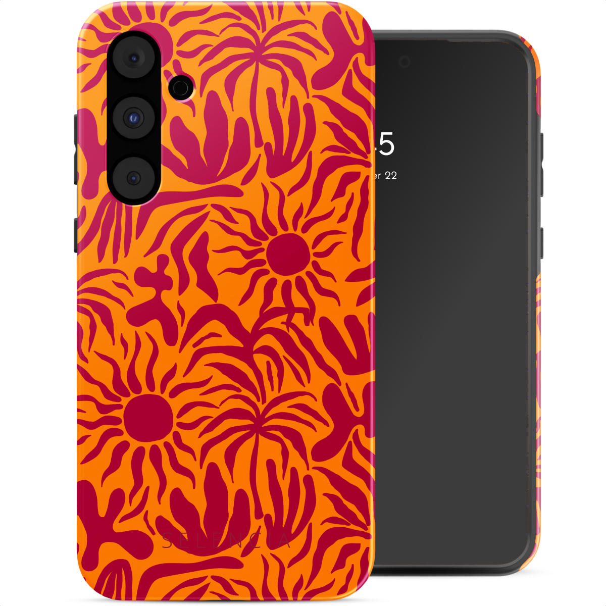 Selencia Vivid Back Cover für das Samsung Galaxy A55 - Tropical Vibes Apricot