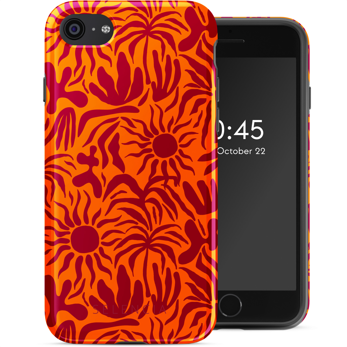 Selencia Vivid Back Cover für das Apple iPhone SE (2022 / 2020) / 8 / 7 - Tropical Vibes Apricot