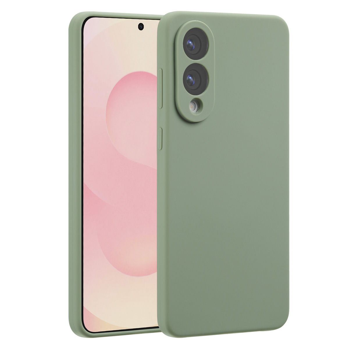 Accezz Liquid Silikoncase mit MagSafe für das Samsung Galaxy S25 Edge - Cooper Green