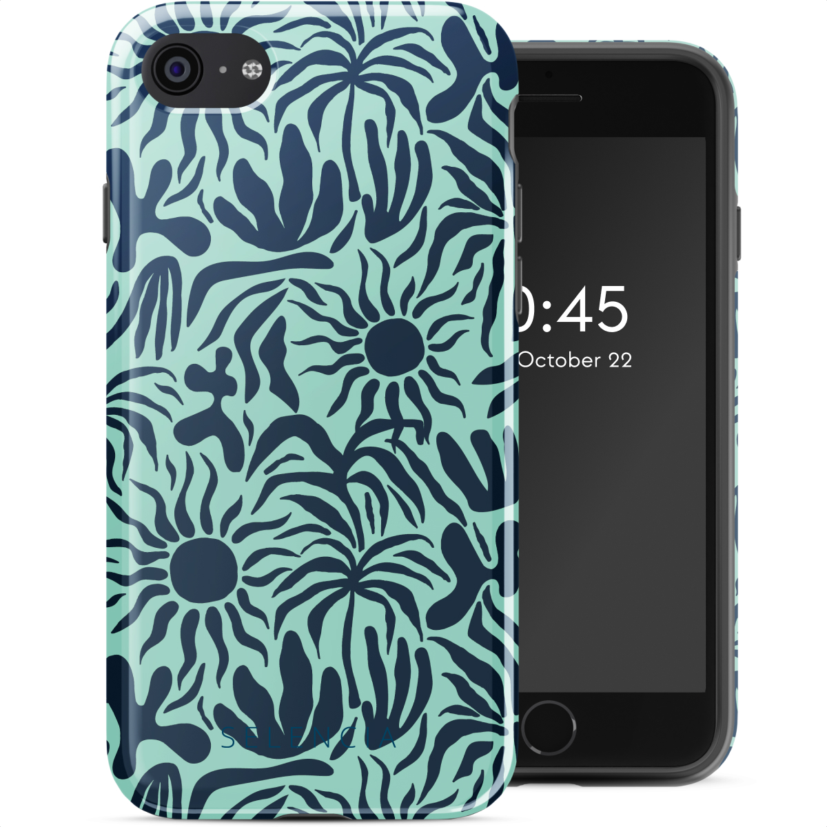 Selencia Vivid Back Cover für das Apple iPhone SE (2022 / 2020) / 8 / 7 - Tropical Vibes Light Blue