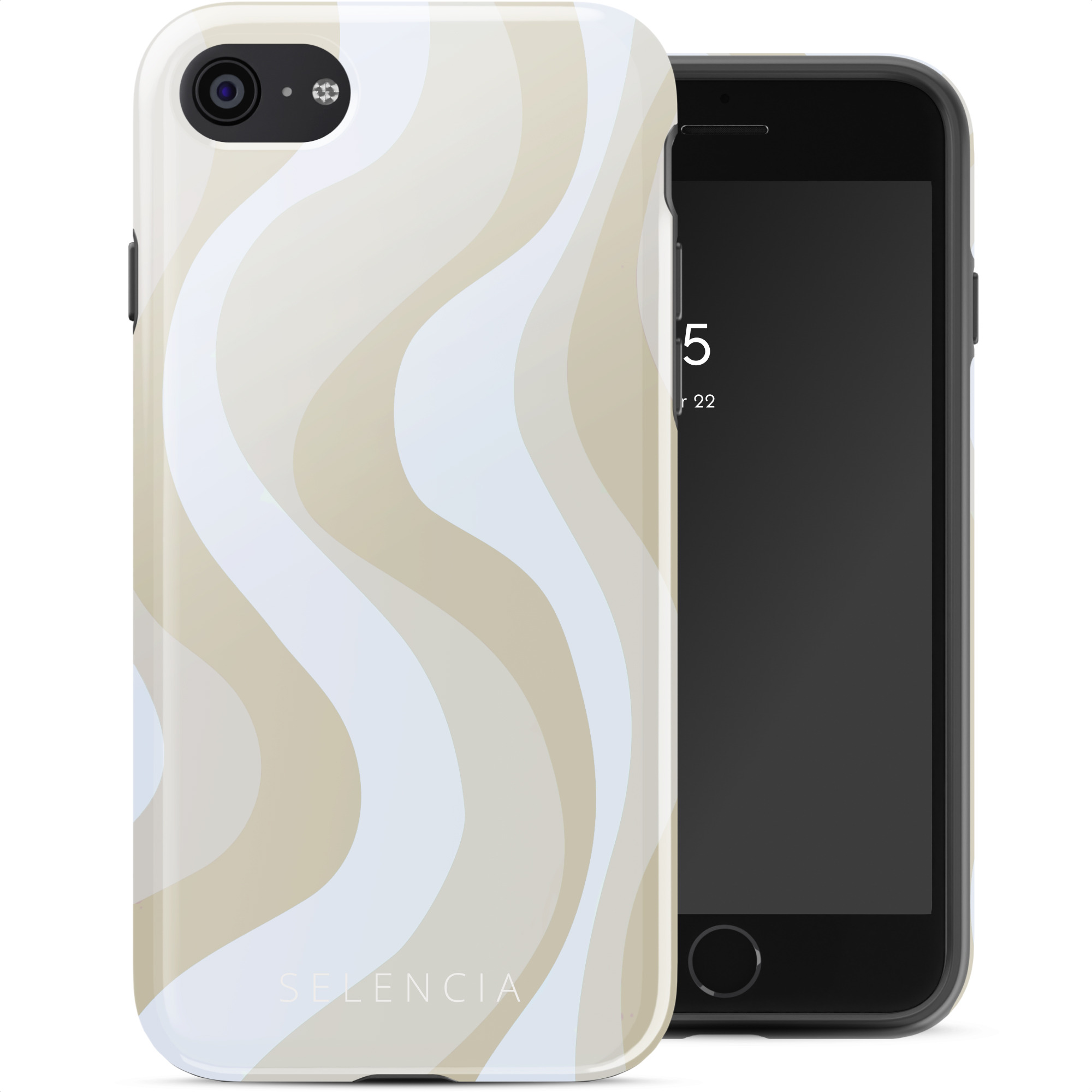 Selencia Vivid Back Cover für das Apple iPhone SE (2022 / 2020) / 8 / 7 - Desert Waves Beige