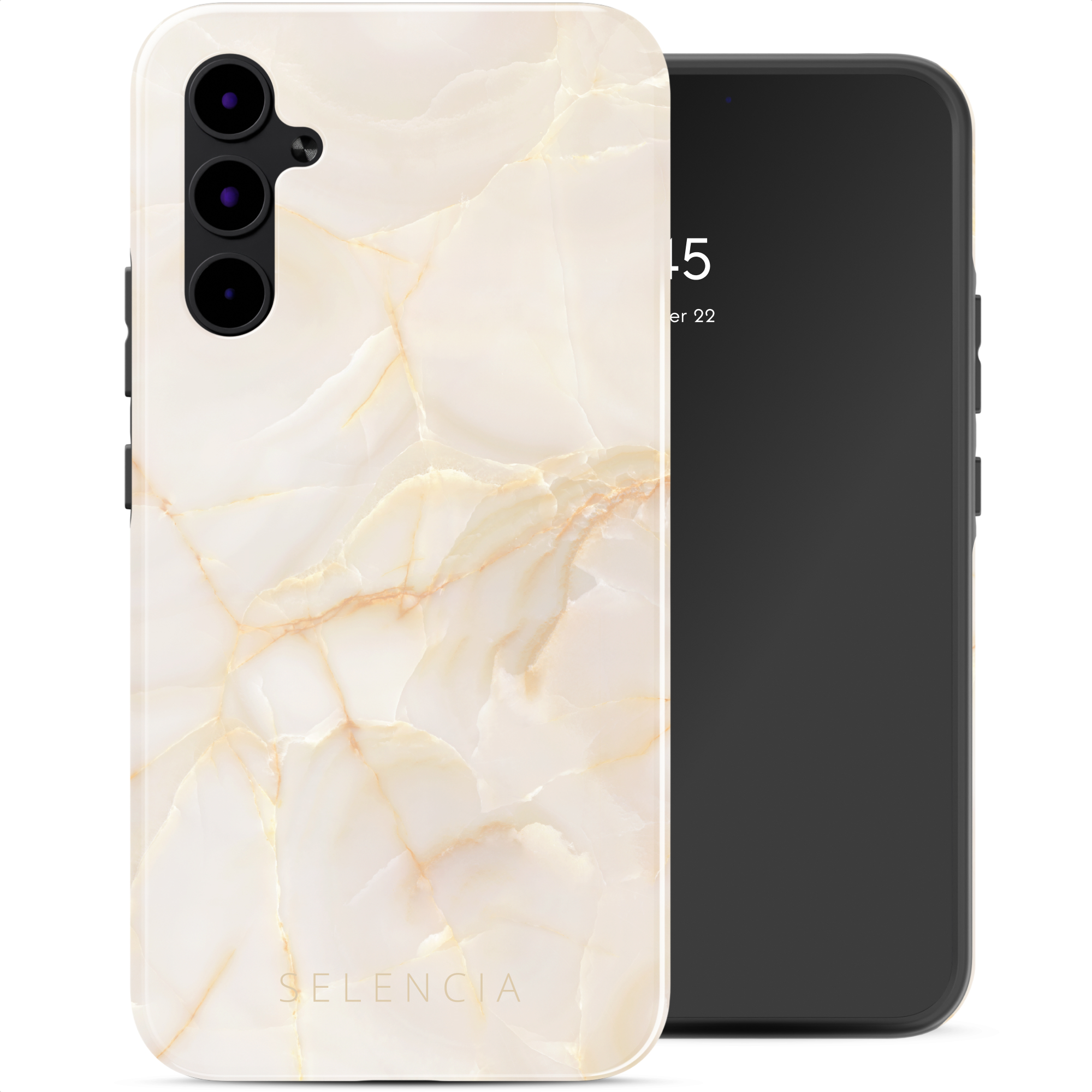 Selencia Vivid Back Cover für das Samsung Galaxy A34 (5G) - Golden Beige Marble