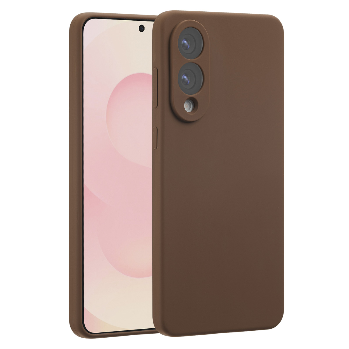 Accezz Liquid Silikoncase mit MagSafe für das Samsung Galaxy S25 Edge - New Tea Brown