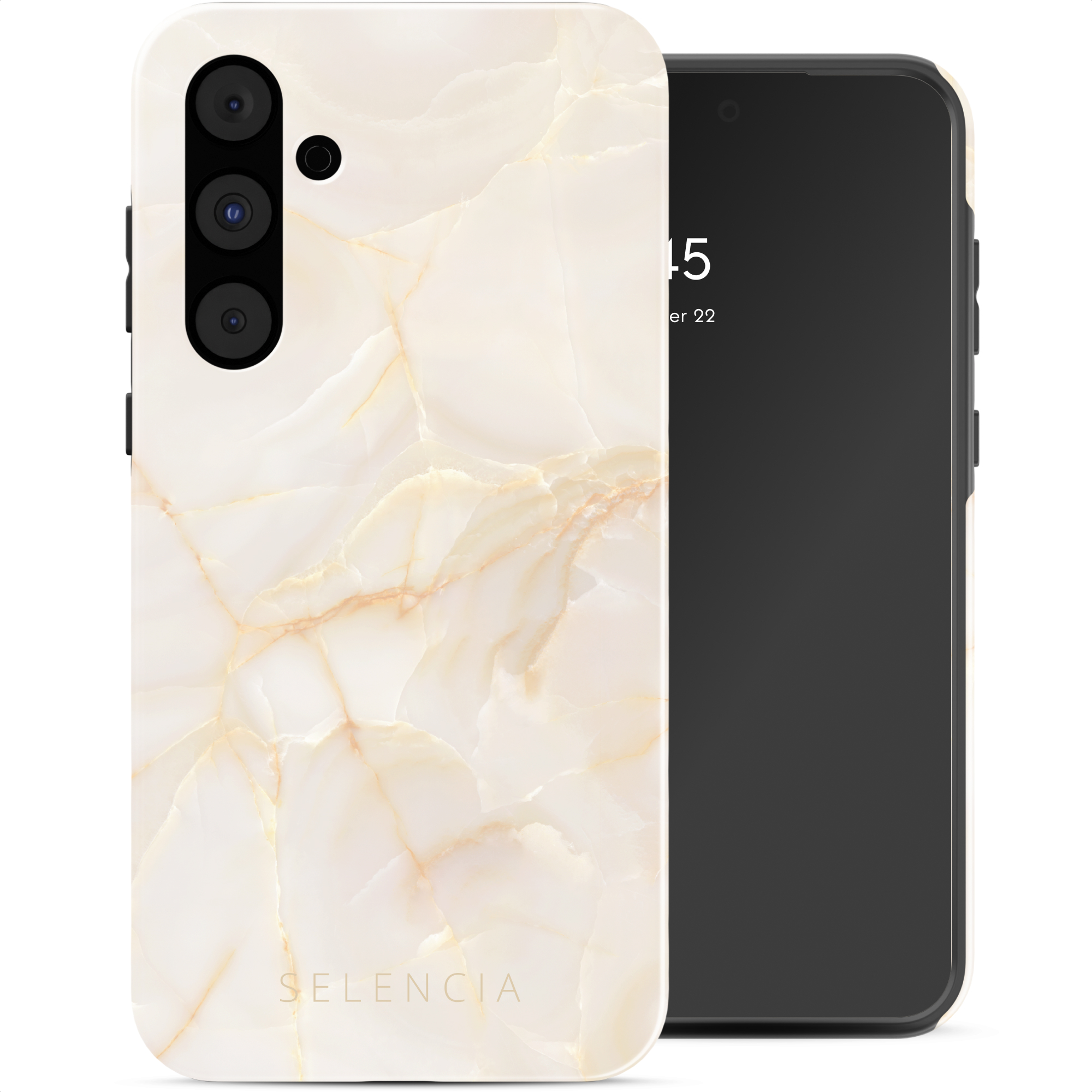 Selencia Vivid Back Cover für das Samsung Galaxy A55 - Golden Beige Marble