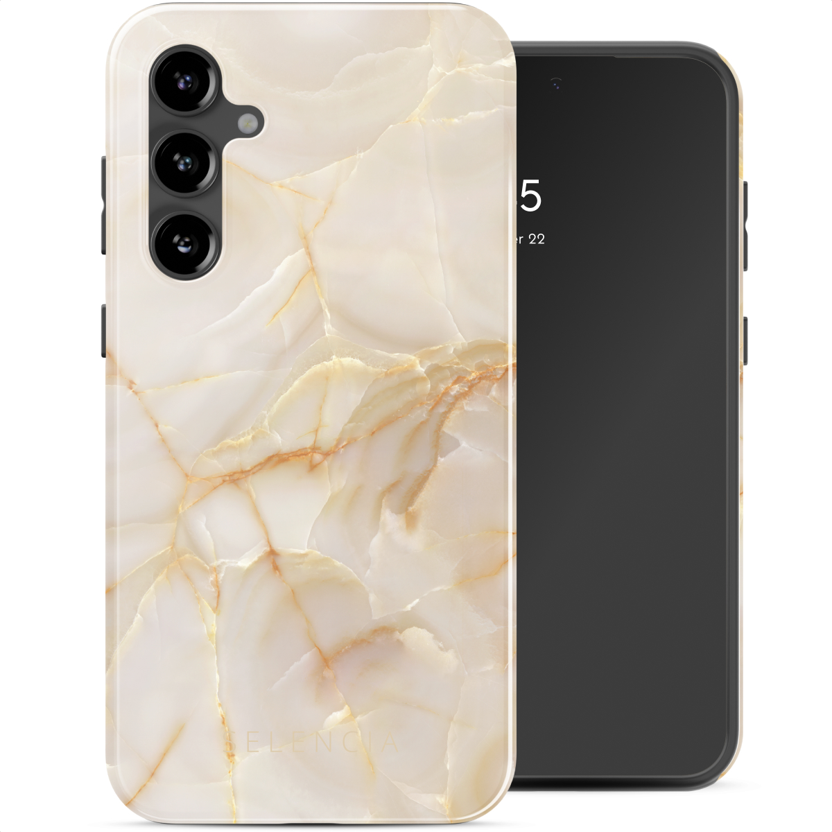 Selencia Vivid Back Cover für das Samsung Galaxy S23 FE - Golden Beige Marble