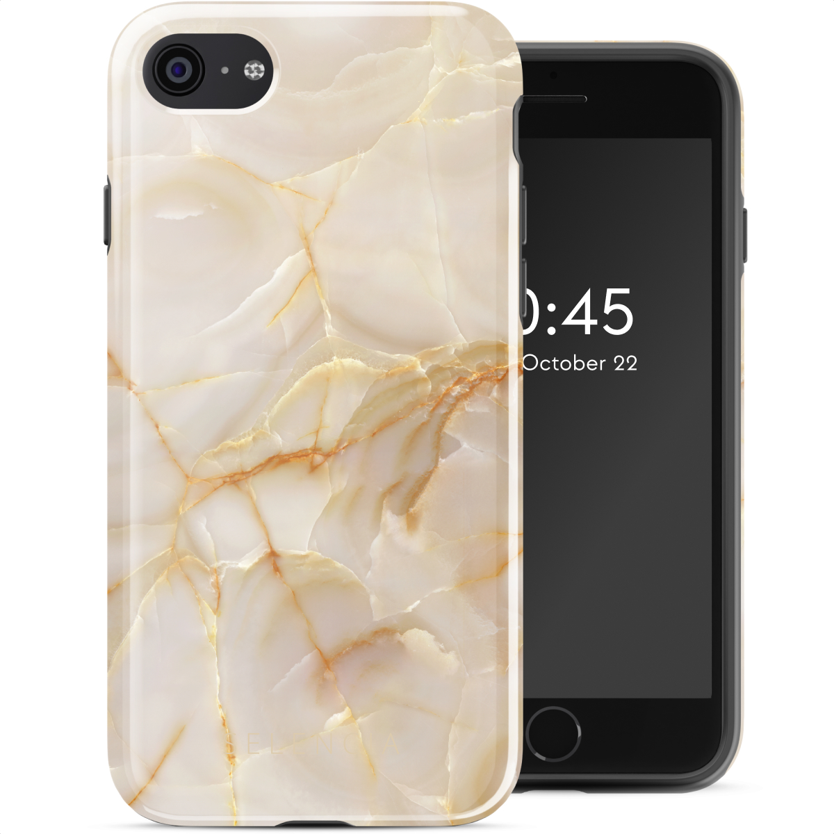 Selencia Vivid Back Cover für das Apple iPhone SE (2022 / 2020) / 8 / 7 - Golden Beige Marble