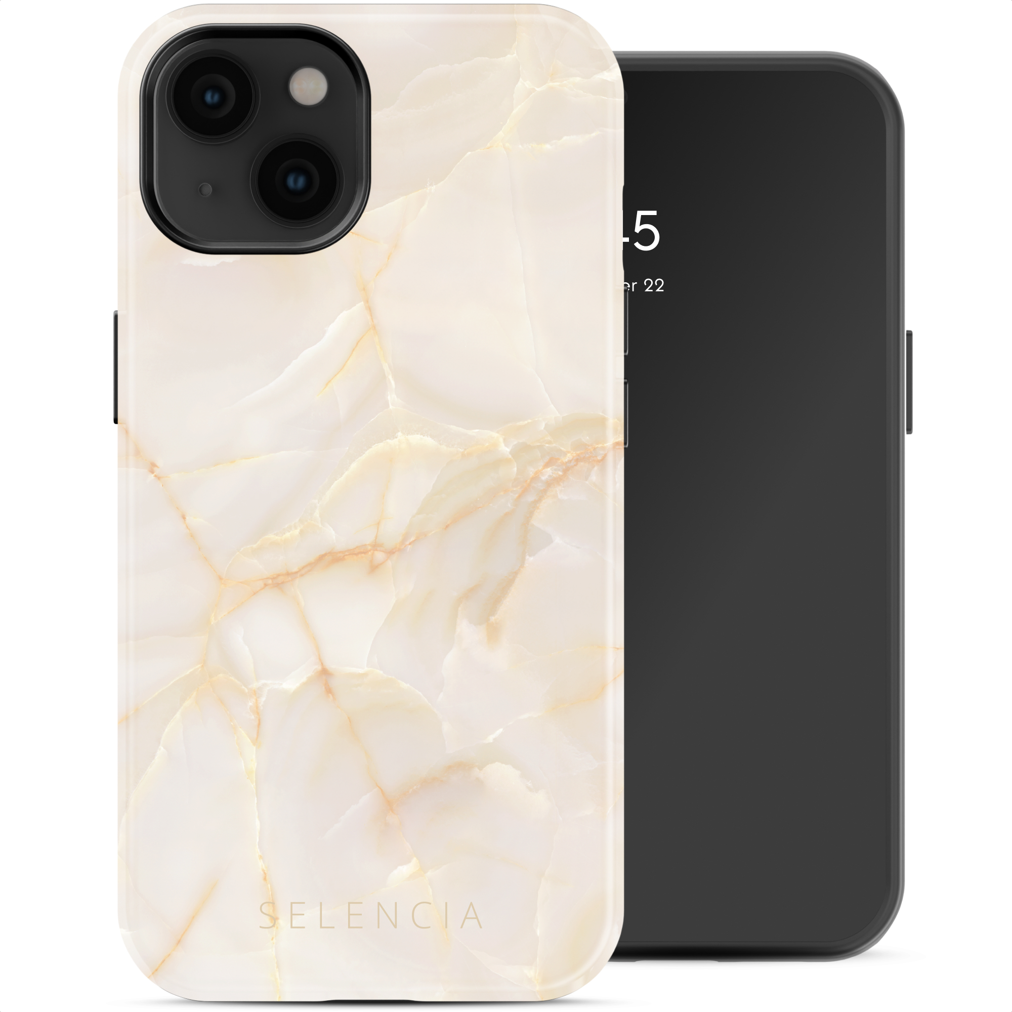 Selencia Vivid Rückabdeckung mit MagSafe für das Apple iPhone 14 - Golden Beige Marble