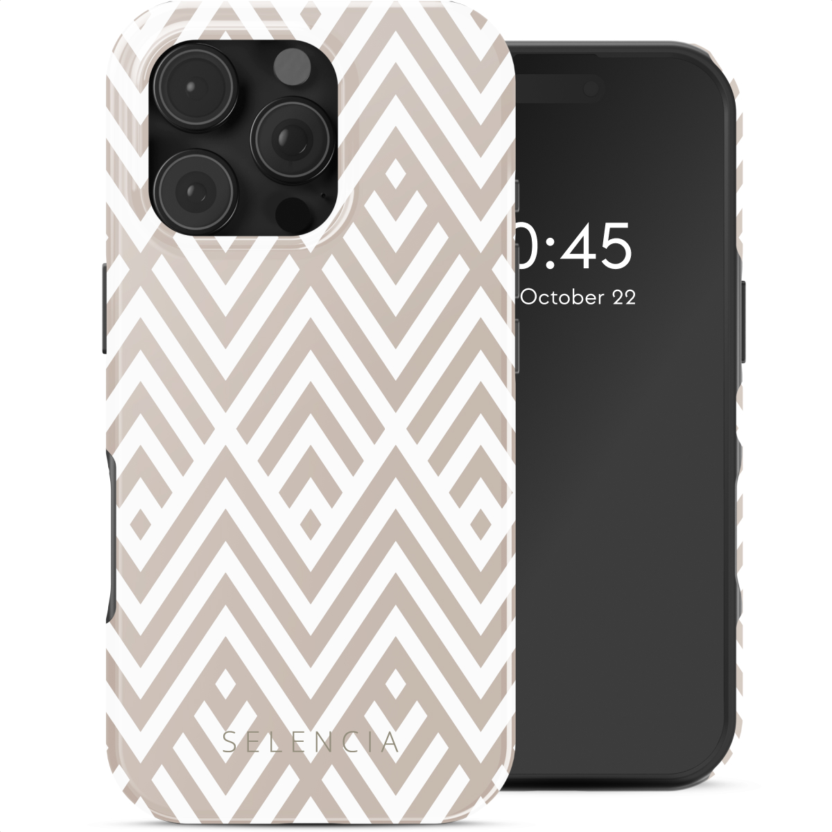 Selencia Vivid Rückabdeckung mit MagSafe für das Apple iPhone 16 Pro Max - Beige Zigzag