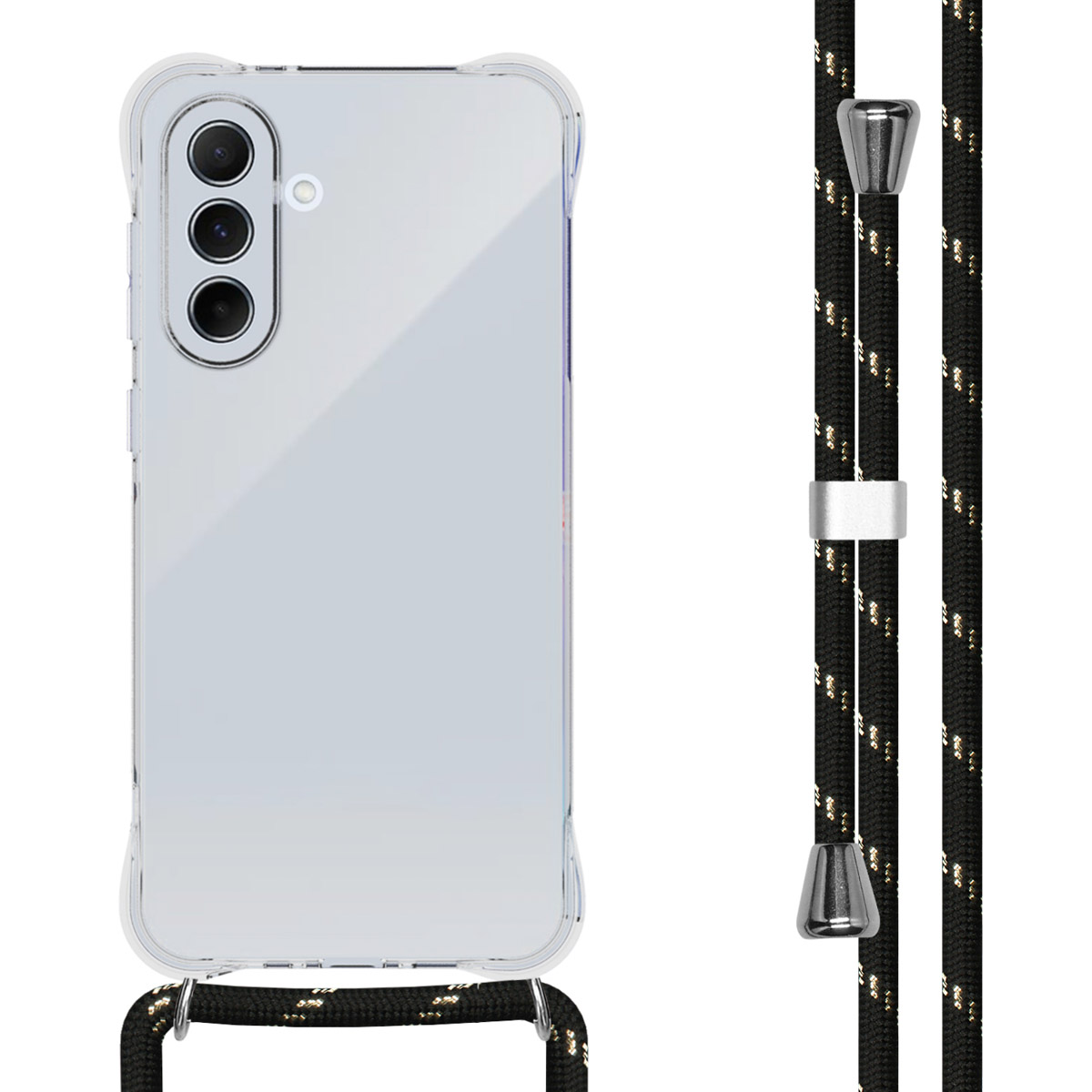 imoshion Transparentes Backcover mit Band für das Samsung Galaxy A56 - Schwarz / Gold