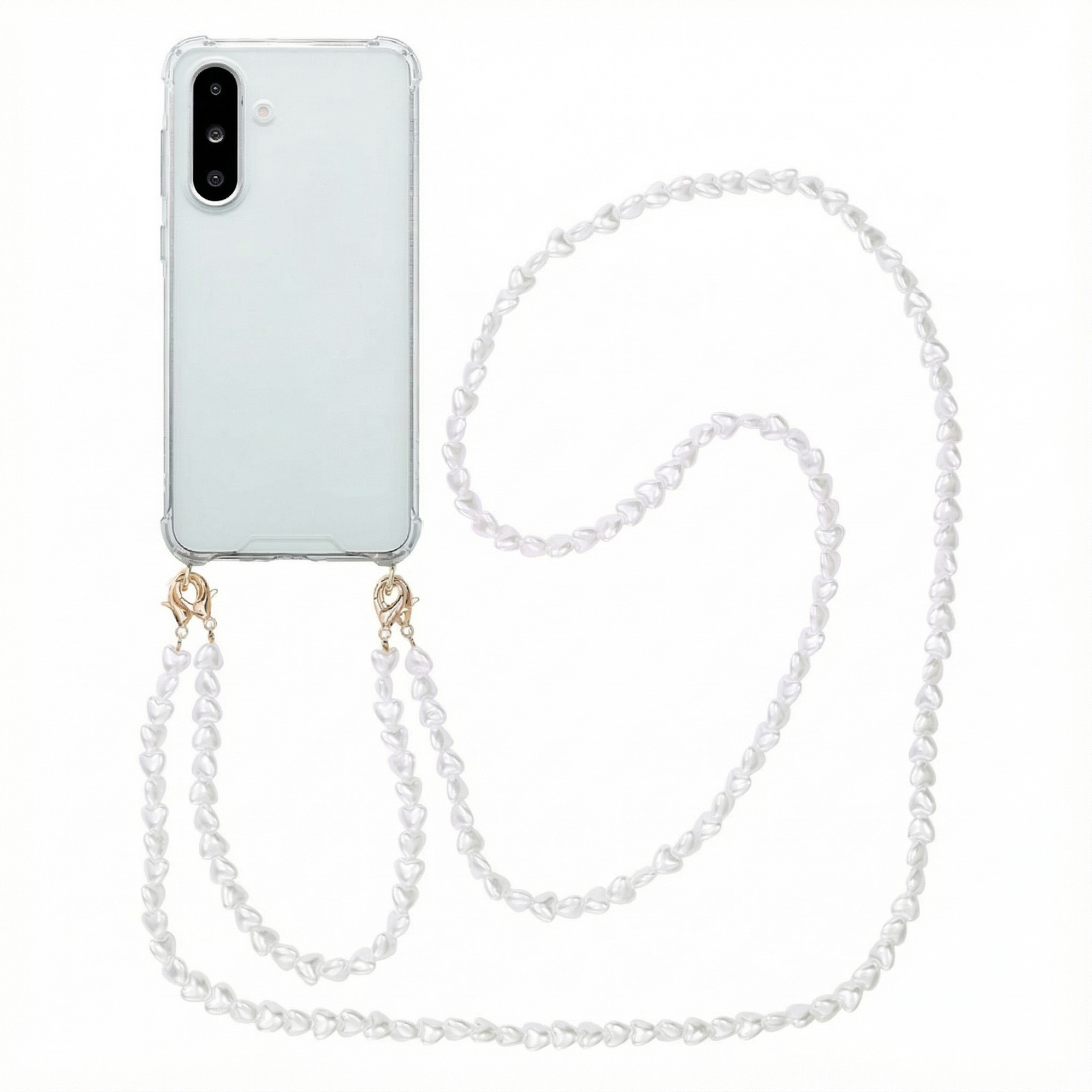imoshion Back Cover mit Band + Armband für das Samsung Galaxy A56 - Perlenherzen