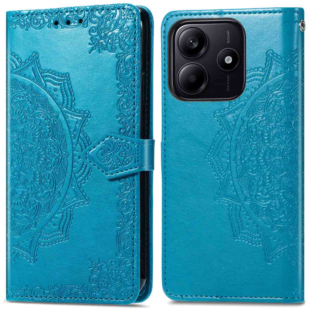 imoshion Mandala Klapphülle für das Xiaomi Redmi Note 14 (5G) - Türkis
