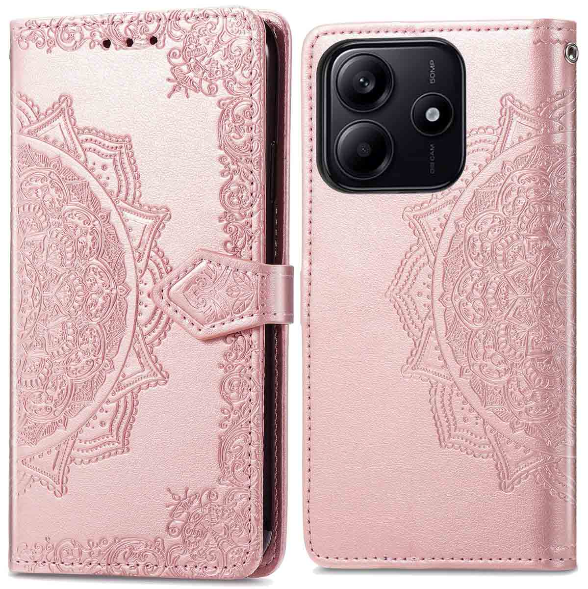 imoshion Mandala Klapphülle für das Xiaomi Redmi Note 14 (5G) - Rosé gold