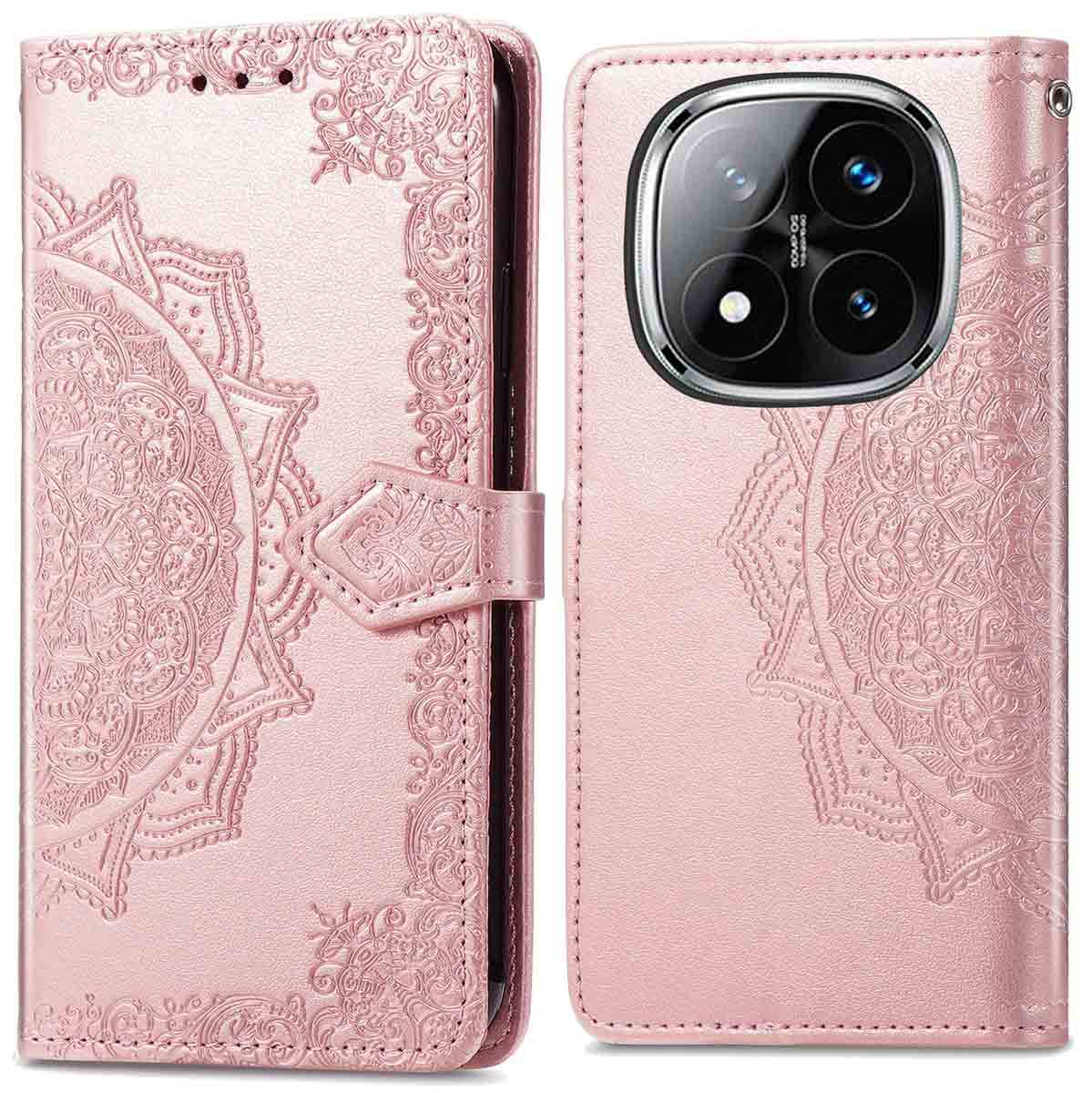 imoshion Mandala Klapphülle für das Xiaomi Redmi Note 14 Pro Plus (5G) - Rosé gold