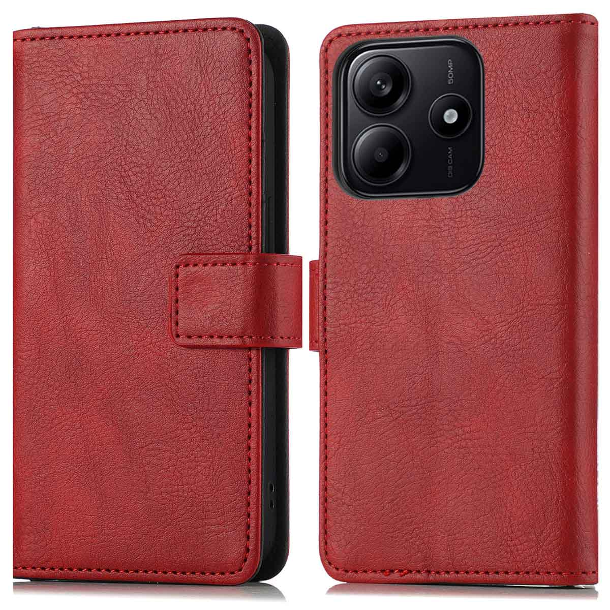 imoshion Luxuriöse Klapphülle für das Xiaomi Redmi Note 14 (5G) - Rot