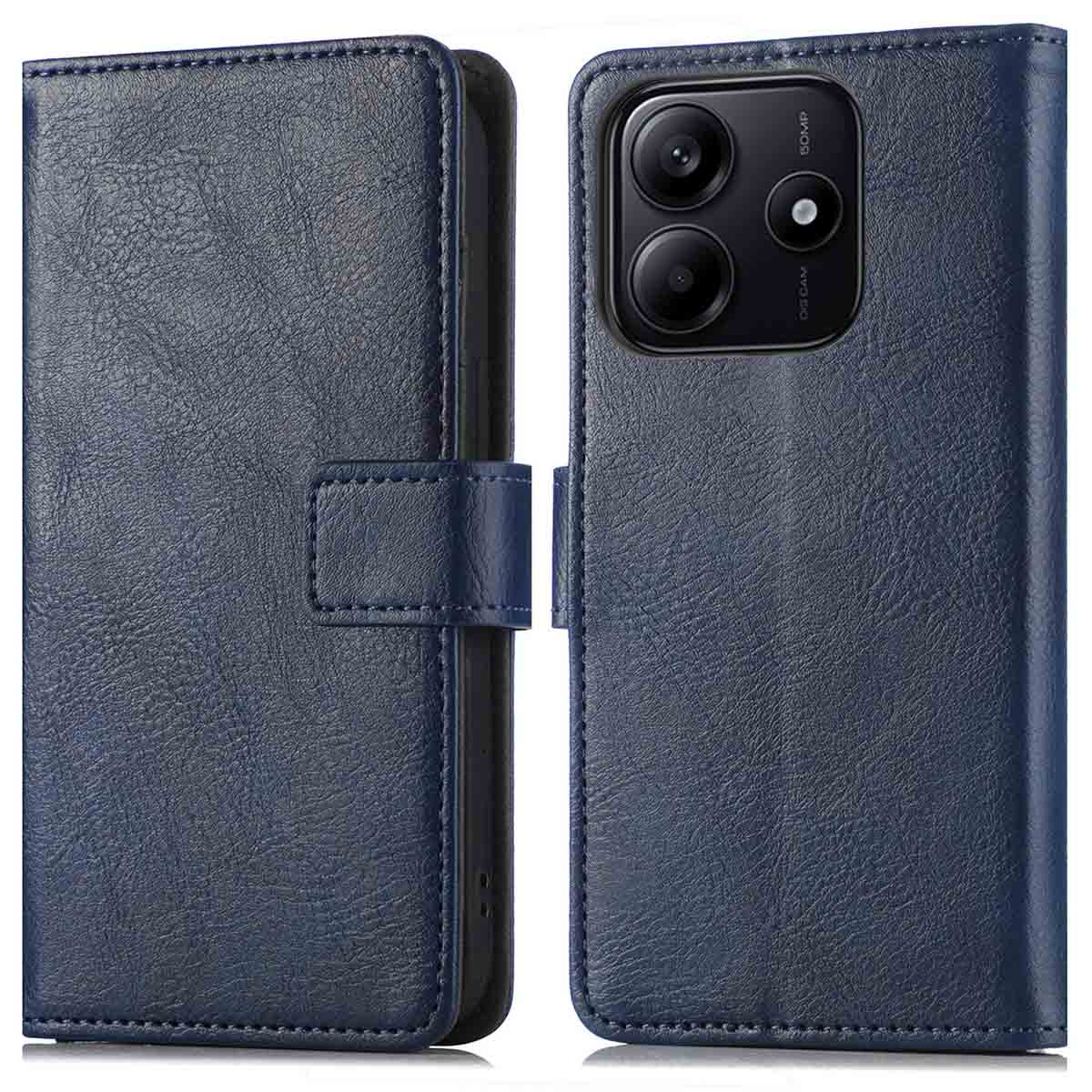 imoshion Luxuriöse Klapphülle für das Xiaomi Redmi Note 14 (5G) - Dunkelblau