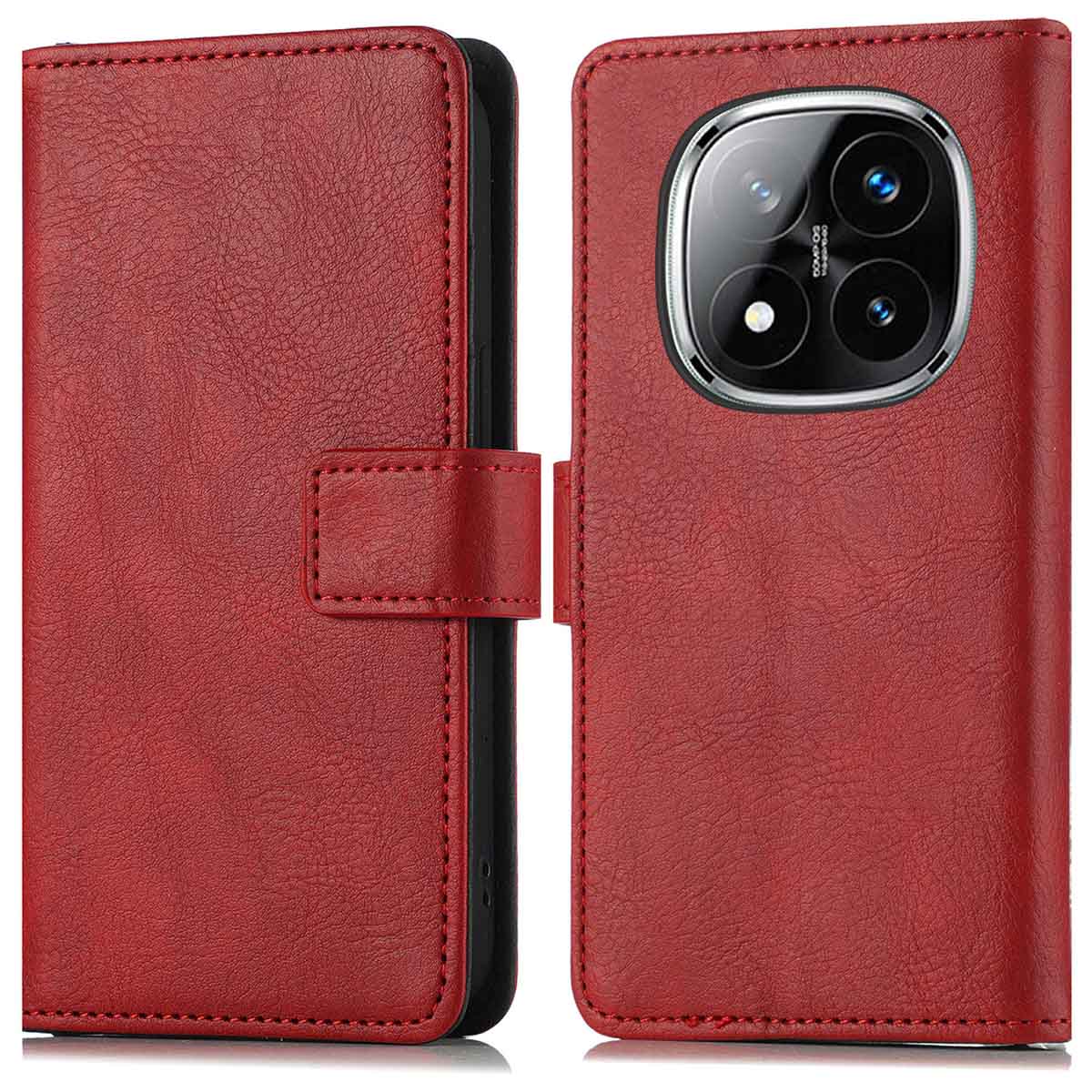 imoshion Luxuriöse Klapphülle für das Xiaomi Redmi Note 14 Pro (5G) - Rot