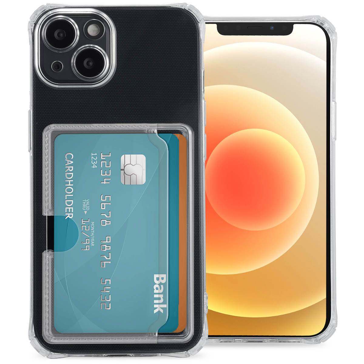 imoshion Soft Case Back Cover mit Kartenhalter für das Apple iPhone 12 - Transparent
