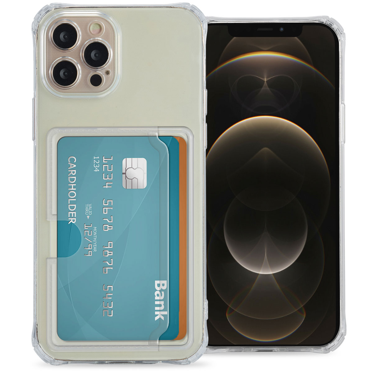 imoshion Soft Case Back Cover mit Kartenhalter für das Apple iPhone 12 Pro - Transparent