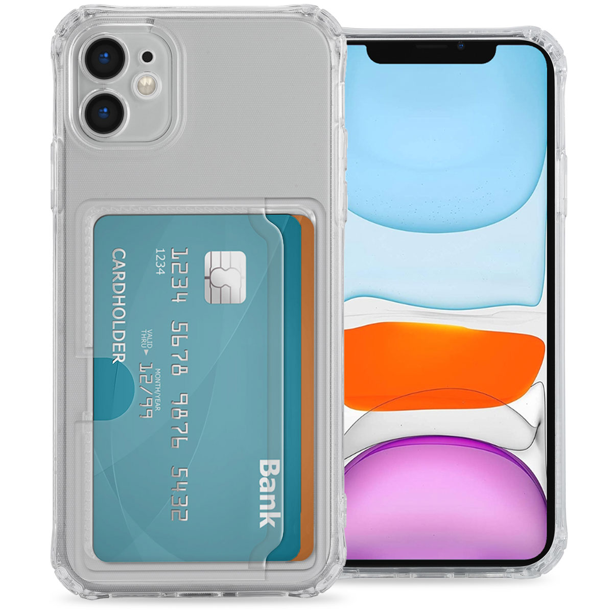 imoshion Soft Case Back Cover mit Kartenhalter für das Apple iPhone 11 - Transparent