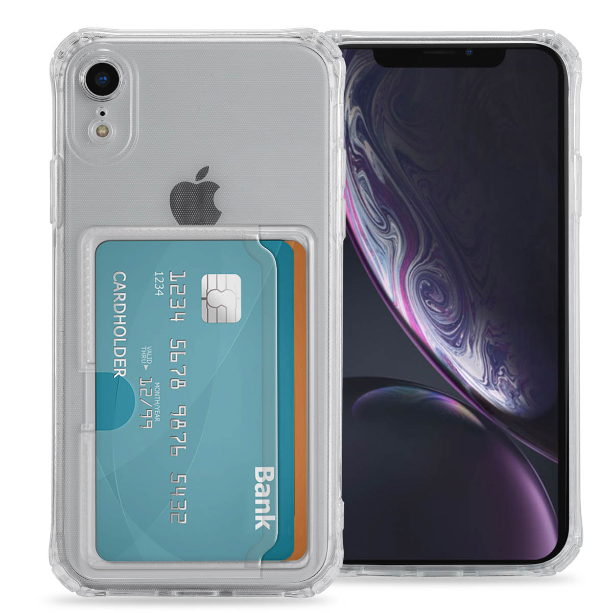 imoshion Soft Case Back Cover mit Kartenhalter für das Apple iPhone Xr - Transparent