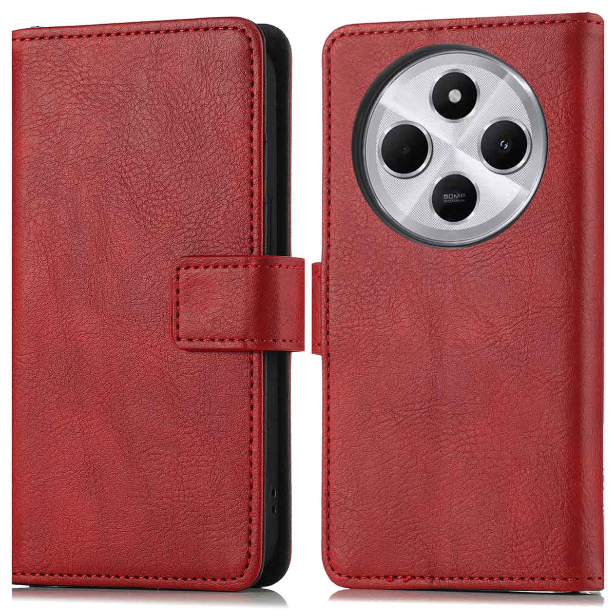 imoshion Luxuriöse Klapphülle für das Xiaomi Redmi 14C - Rot