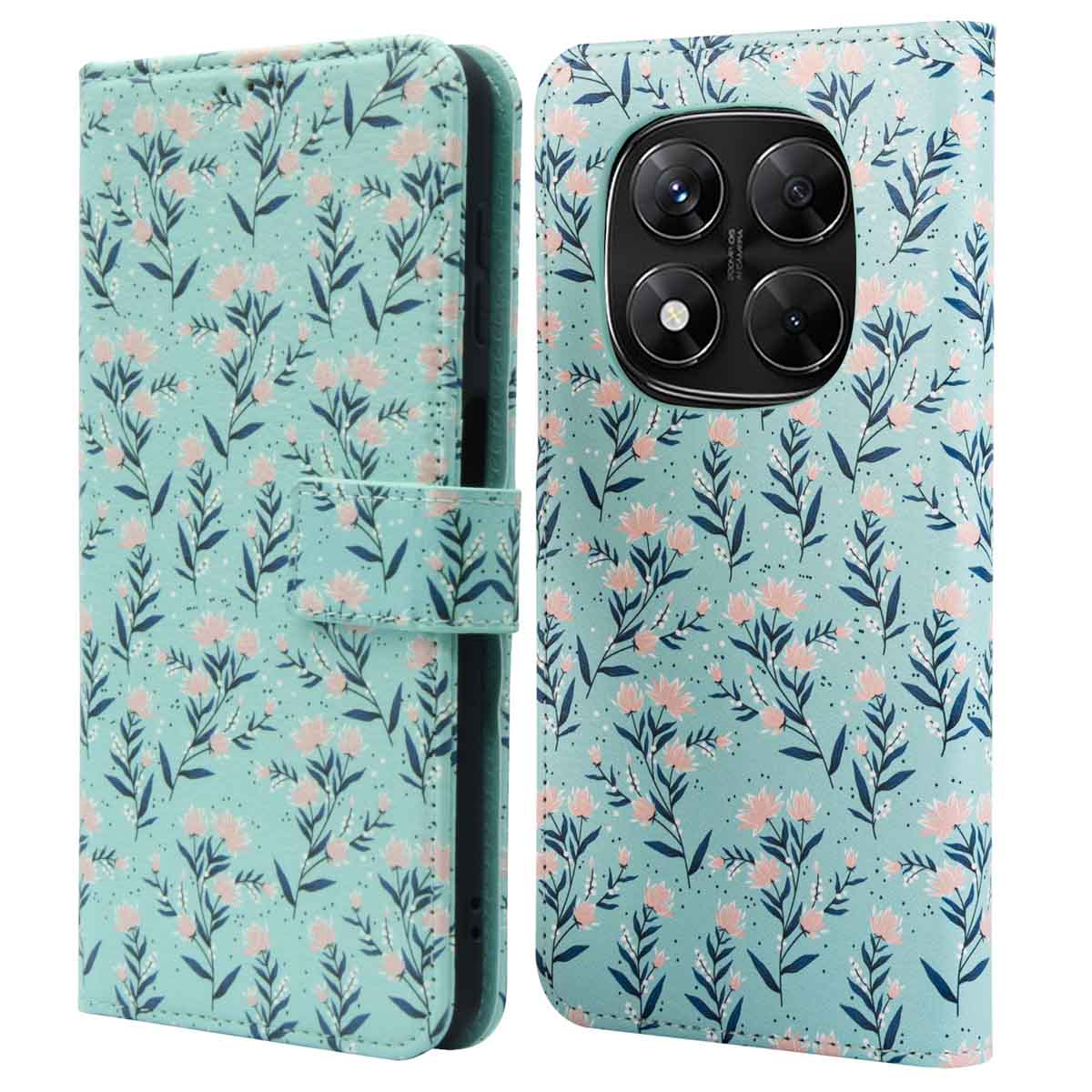 imoshion Design Klapphülle für das Xiaomi Redmi Note 14 Pro Plus (5G) - Blue Flowers
