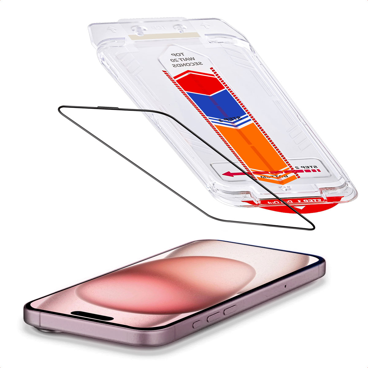 Accezz Gehärteter Glas-Schutz + Applikator für das Apple iPhone 16 / 15