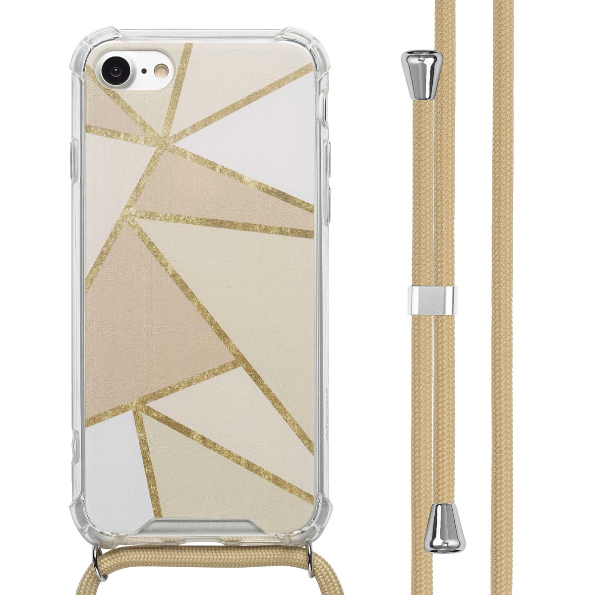 imoshion Design Hülle mit Band für das Apple iPhone SE (2022 / 2020) / 8 / 7 - Beige Graphic