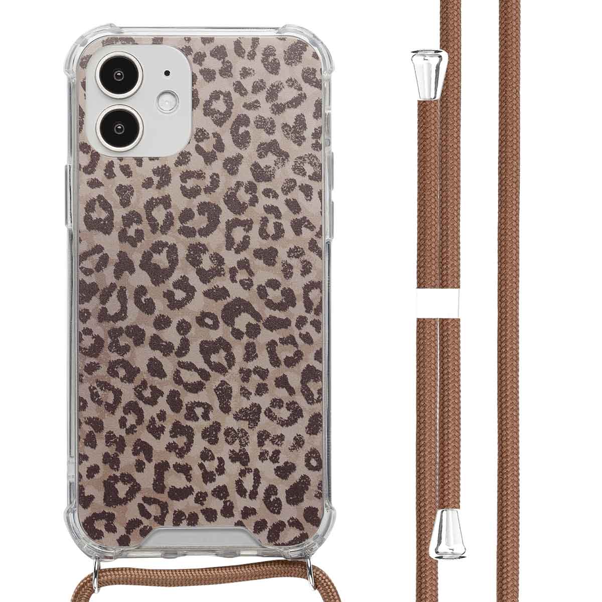 imoshion Design Hülle mit Band für das Apple iPhone 12 (Pro) - Leopard Mood