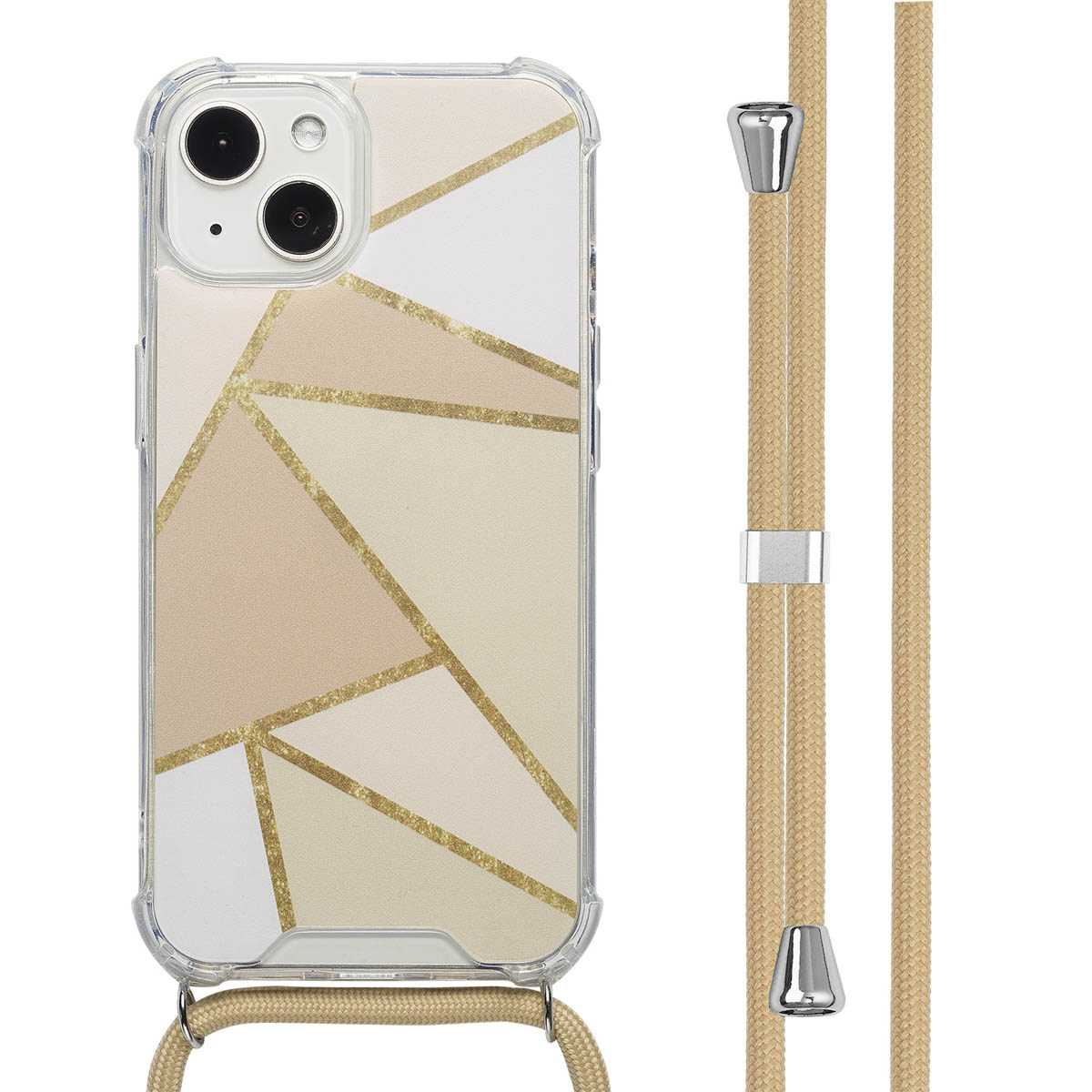 imoshion Design Hülle mit Band für das Apple iPhone 13 - Beige Graphic