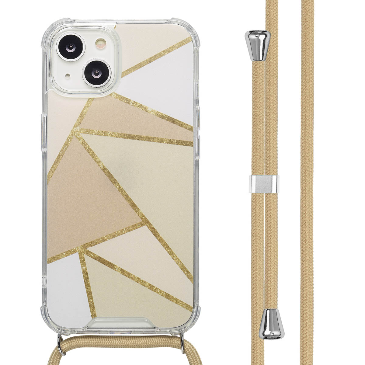 imoshion Design Hülle mit Band für das Apple iPhone 14 - Beige Graphic