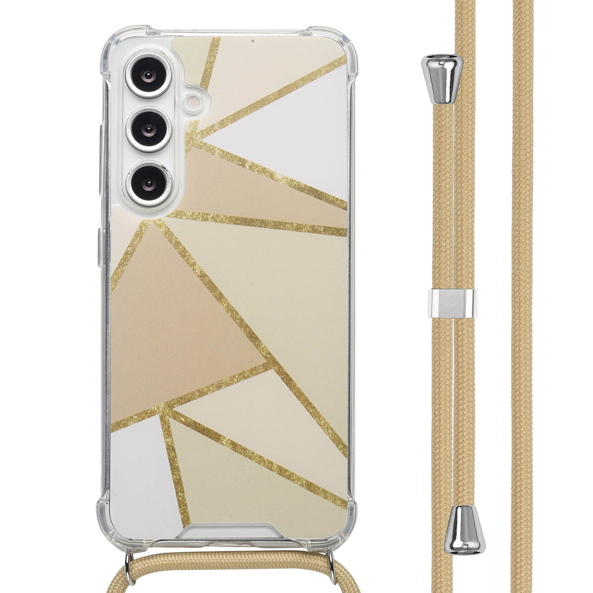 imoshion Design Hülle mit Band für das Samsung Galaxy S24 FE - Beige Graphic