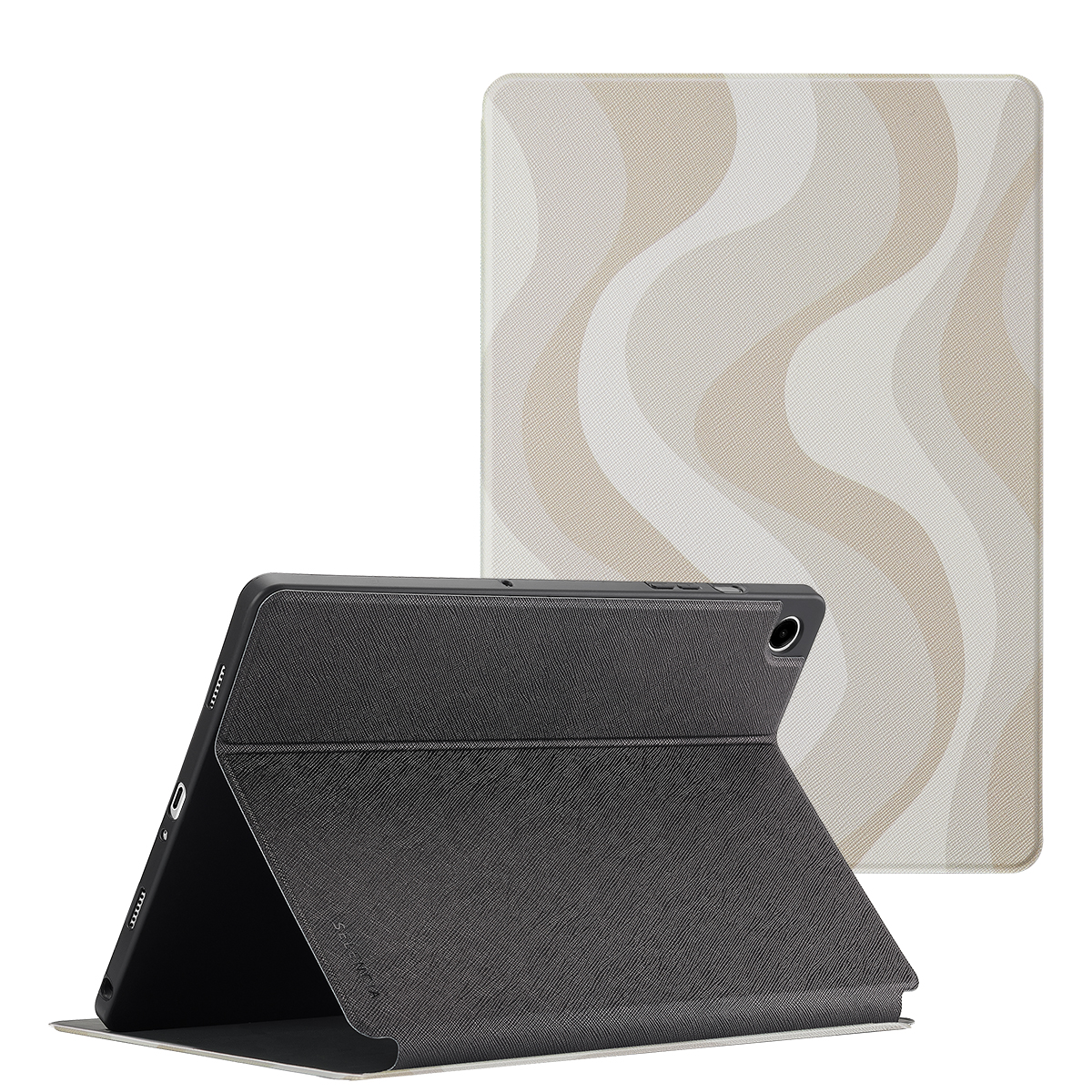 Selencia Vivid Klapphülle für das Samsung Galaxy Tab A9 Plus - Desert Waves Beige