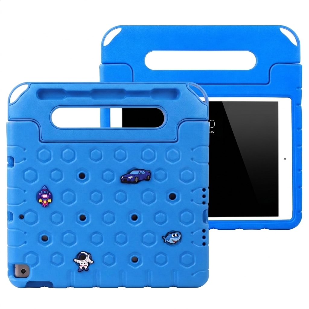 imoshion Kindersichere Schutzhülle mit abnehmbaren Ansteckern für das Apple iPad 9 (2021) 10.2 Zoll / iPad 8 (2020) 10.2 Zoll / iPad 7 (2019) 10.2 Zoll - Blau