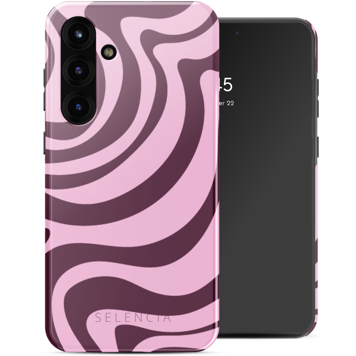 Selencia Vivid Back Cover für das Samsung Galaxy S25 Plus - Wavy Swirl Pink Plum