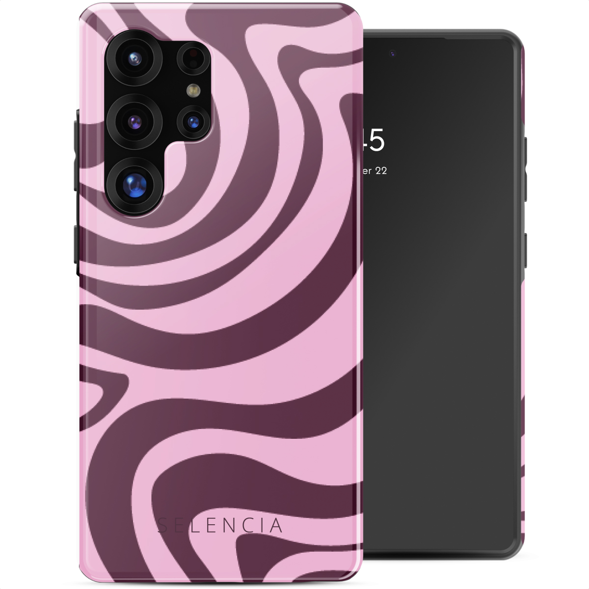 Selencia Vivid Back Cover für das Samsung Galaxy S25 Ultra - Wavy Swirl Pink Plum