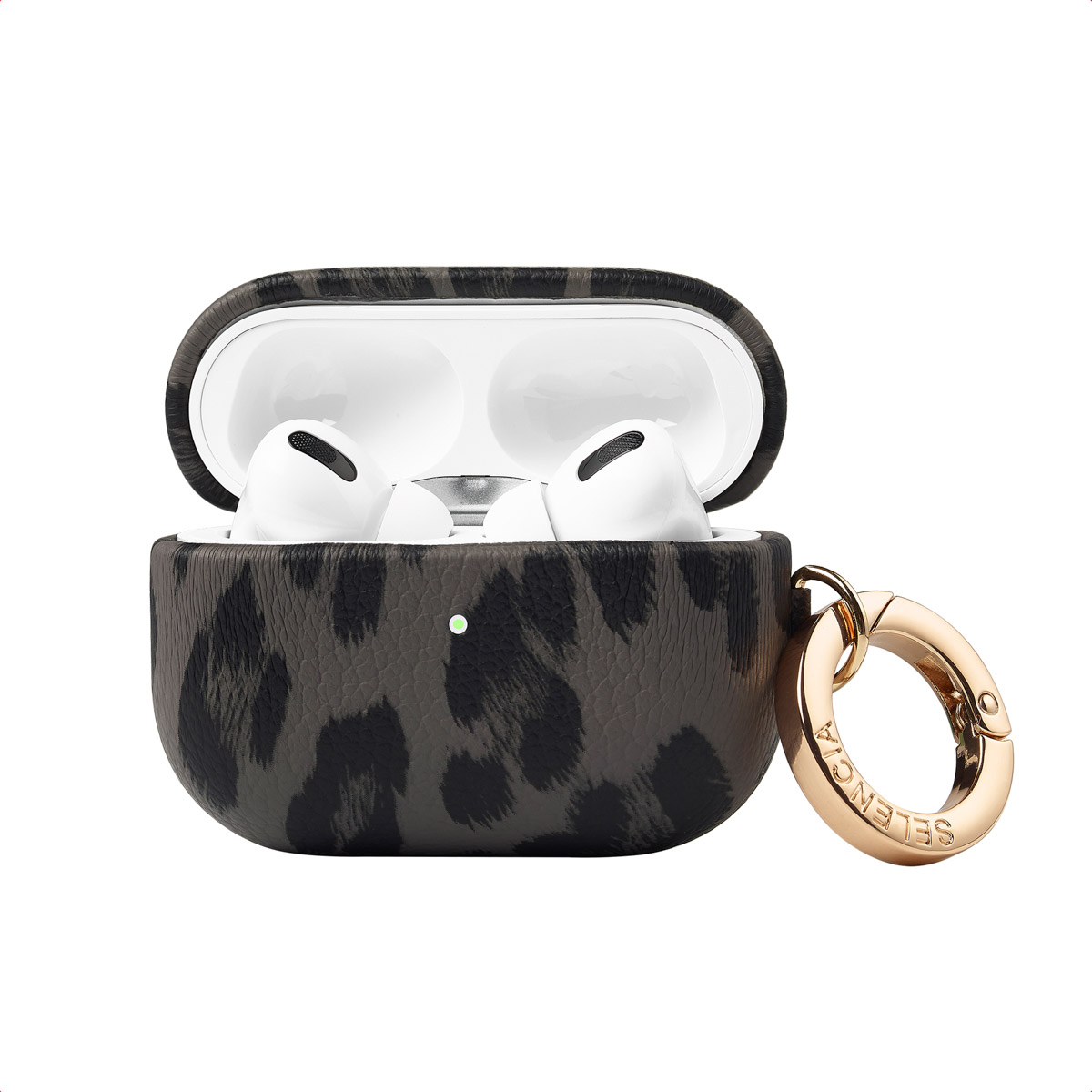 Selencia Sabi Hülle Panthermuster für das Apple Airpods Pro / Pro 2 - Midnight Black