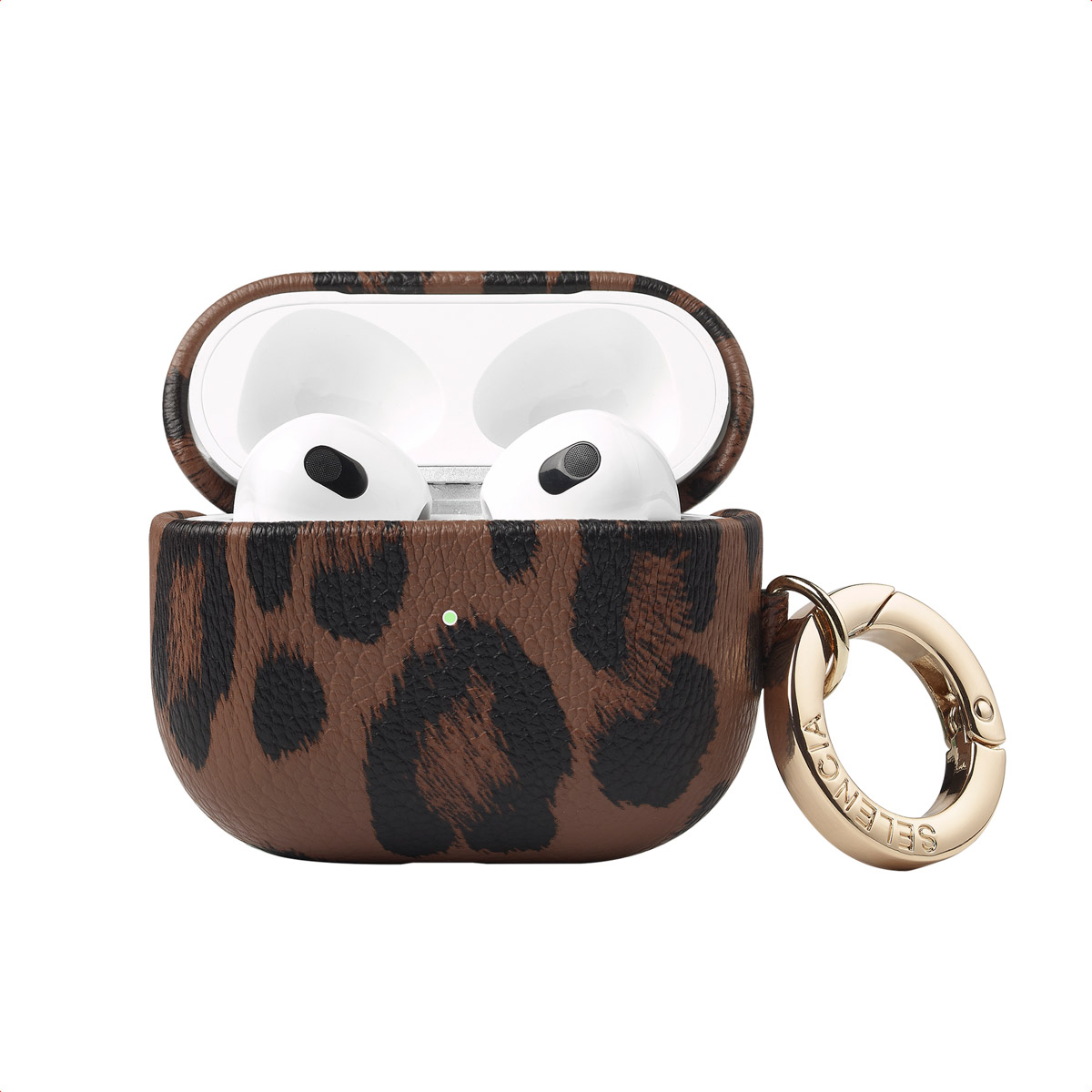 Selencia Sabi Hülle Panthermuster für das Apple Airpods 3 - Mocha Brown