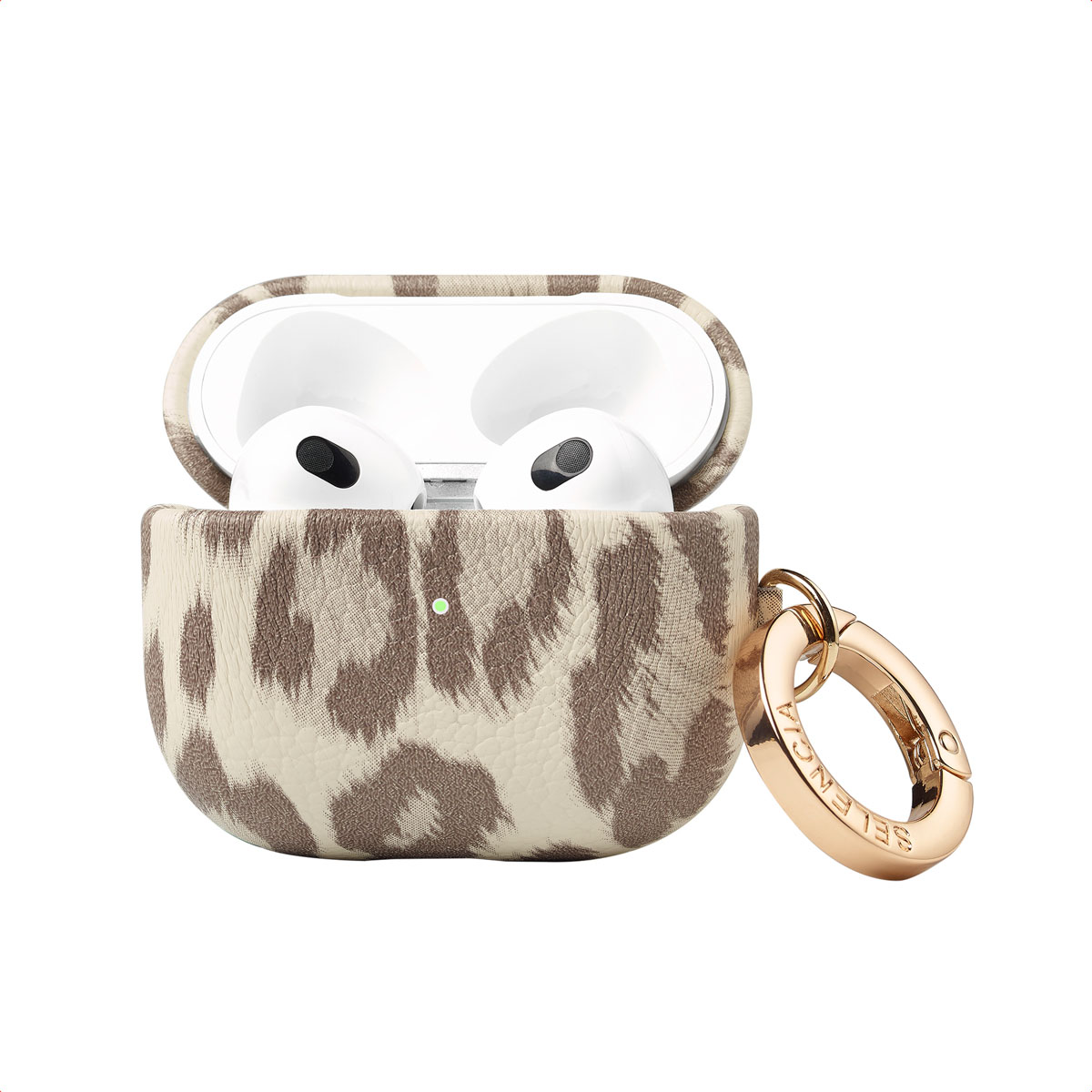 Selencia Sabi Hülle Panthermuster für das Apple Airpods 3 - Soft Ivory